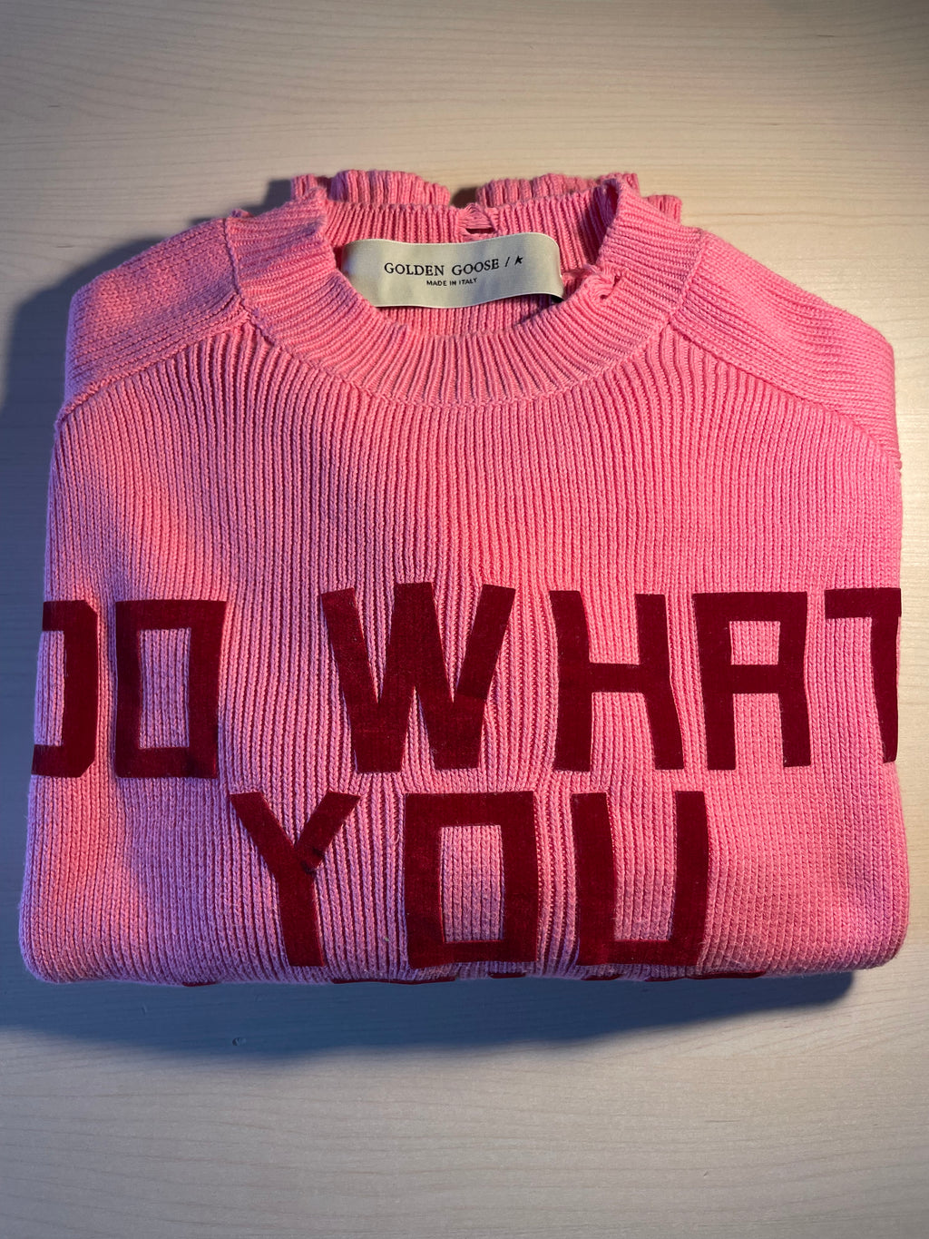 Maglione Golden Goose rosa "Do what you love"