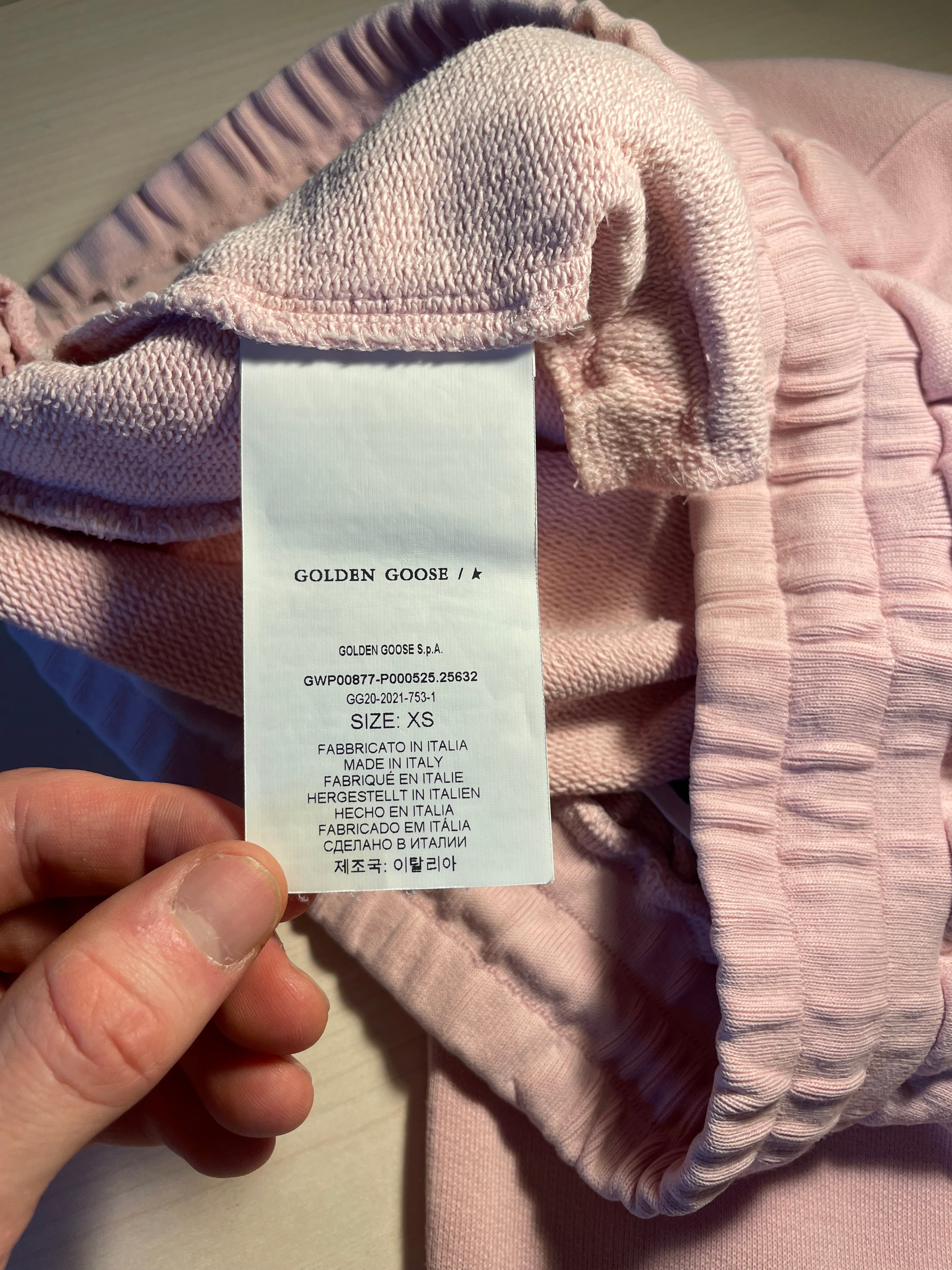 Pantaloni Golden Goose Star rosa stella bianca