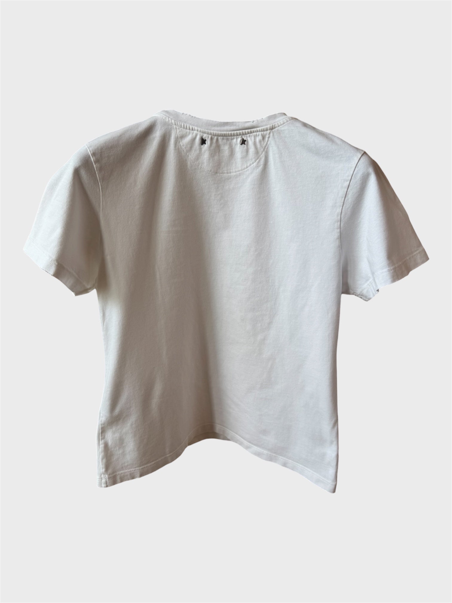 Maglia Golden Goose bianca trattamento distressed