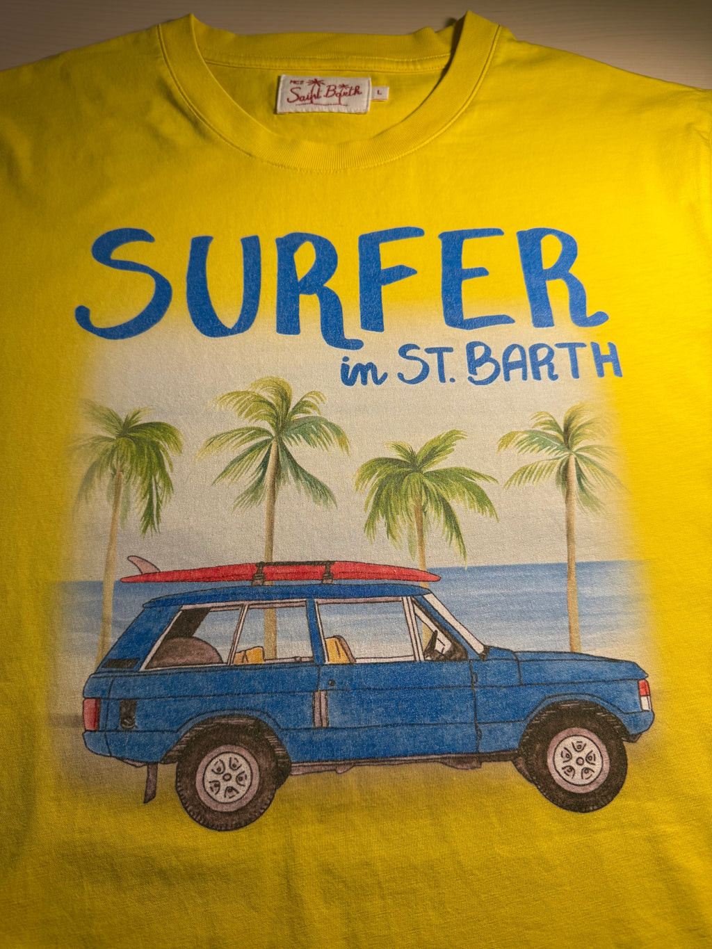 Maglia Saint Barth "Surfer in St. Barth” gialla