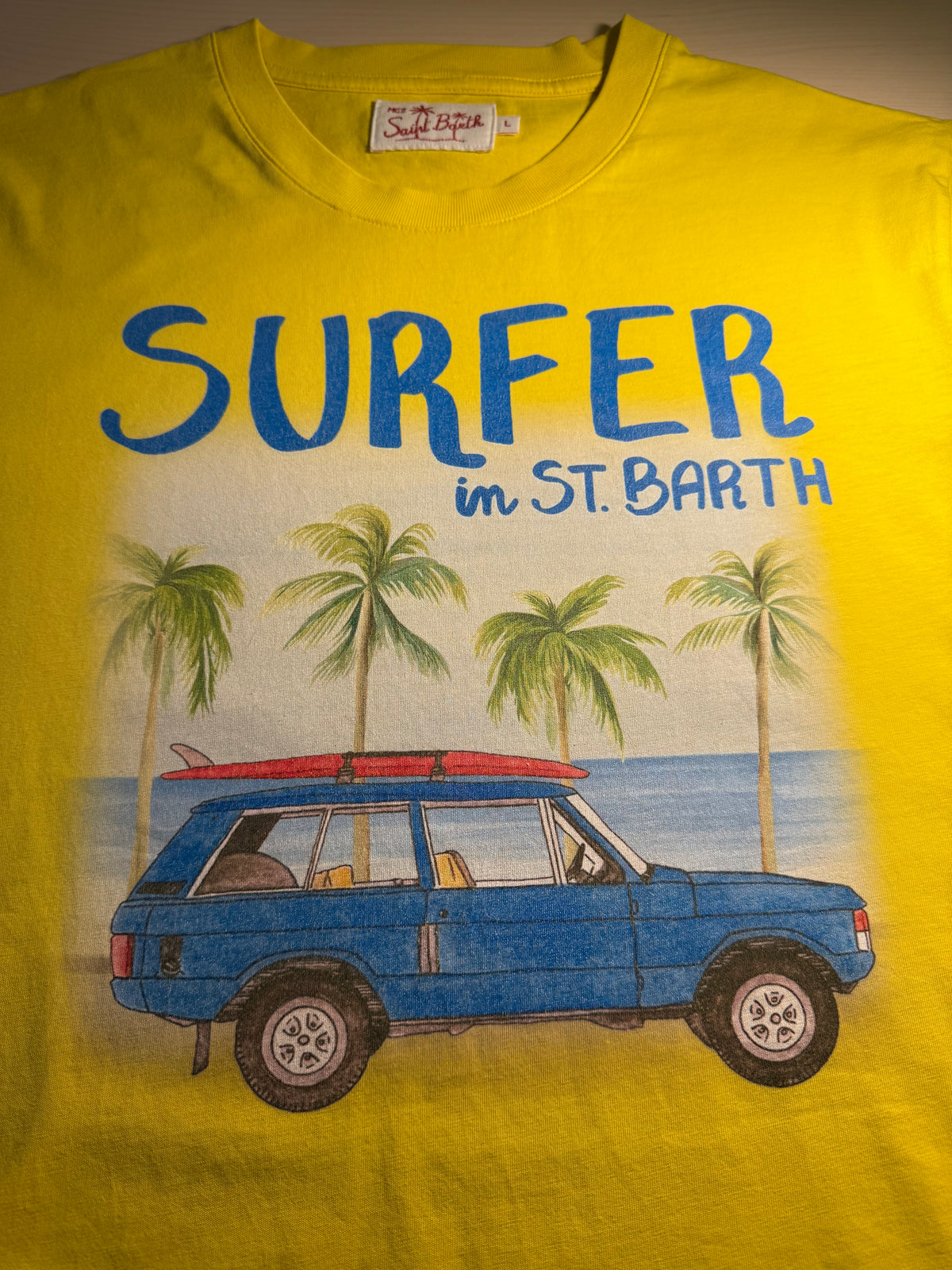 Maglia Saint Barth "Surfer in St. Barth” gialla