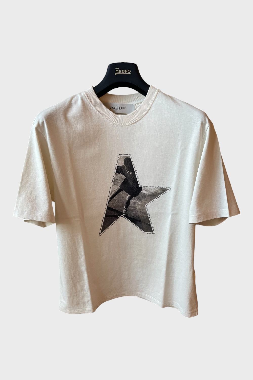 Maglia Golden Goose bianca con stampa a stella