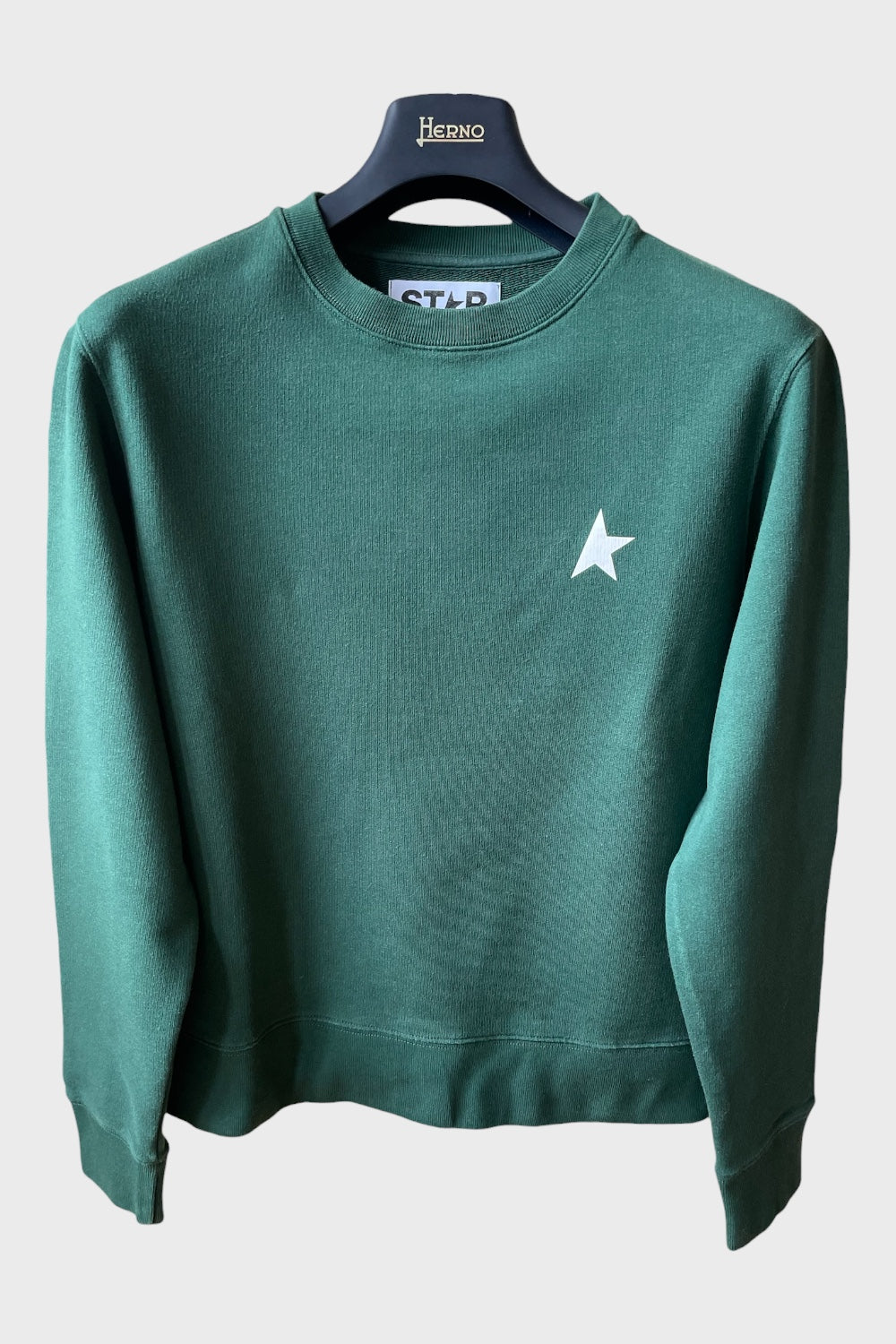 Felpa Golden Goose Star verde stella bianca