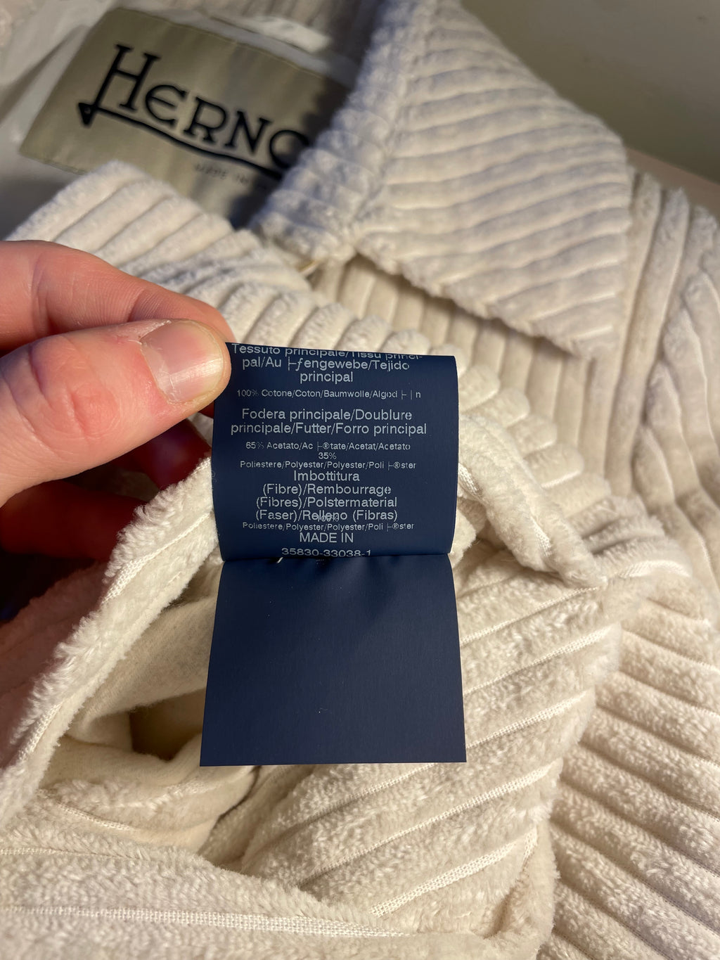 Cappotto doppiopetto Herno bianco