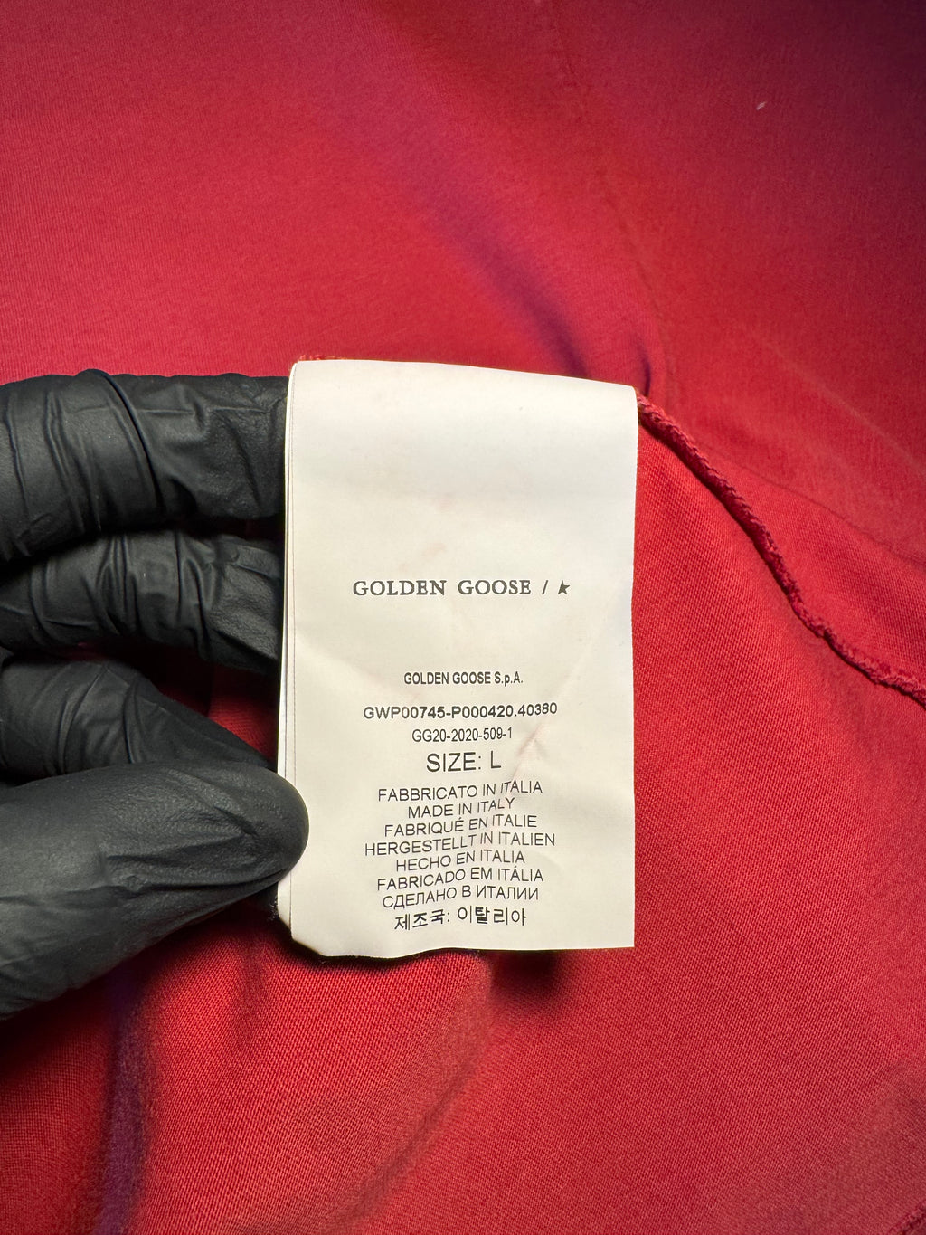 Maglia Golden Goose rossa stella bianca