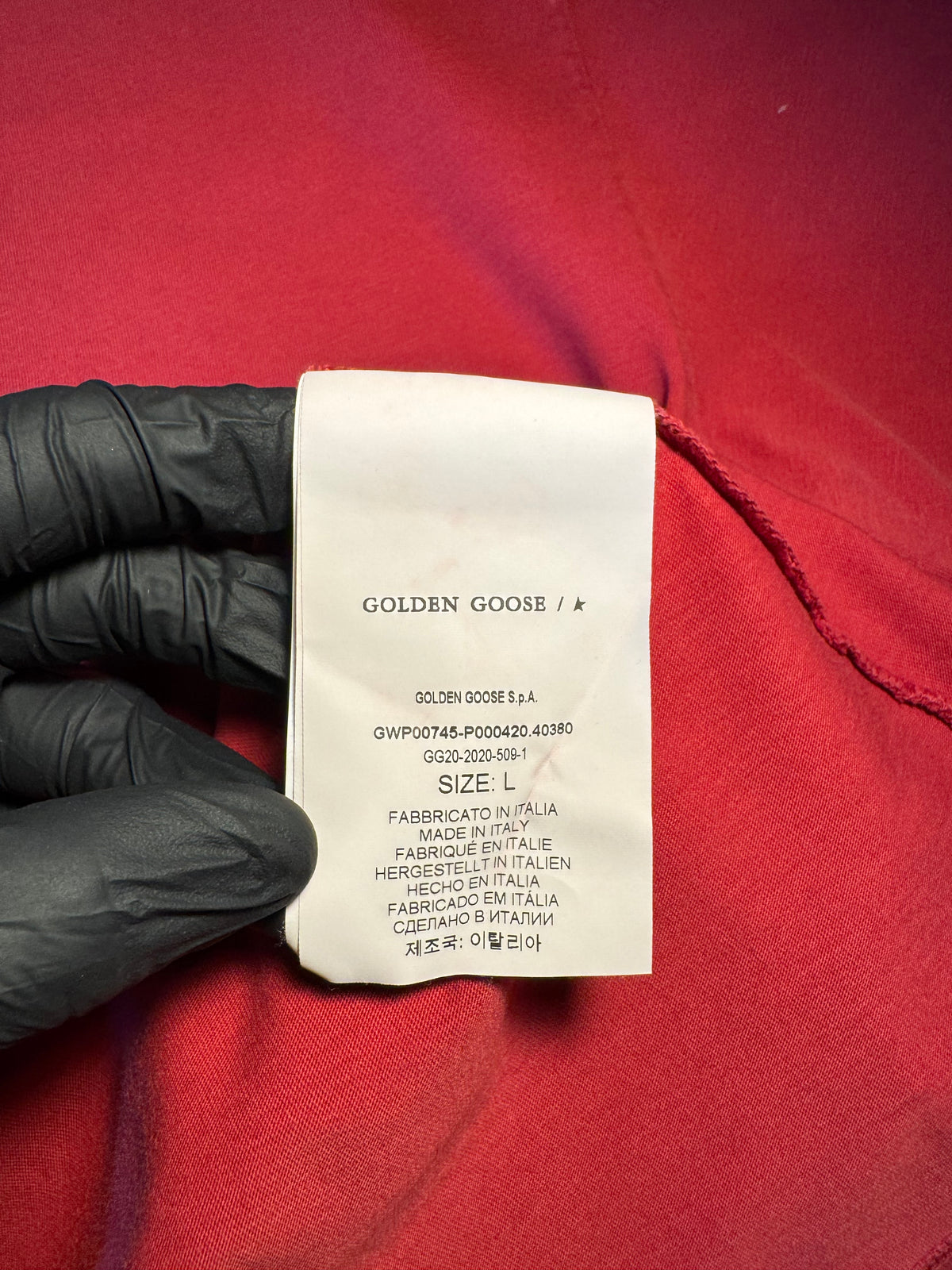 Maglia Golden Goose rossa stella bianca