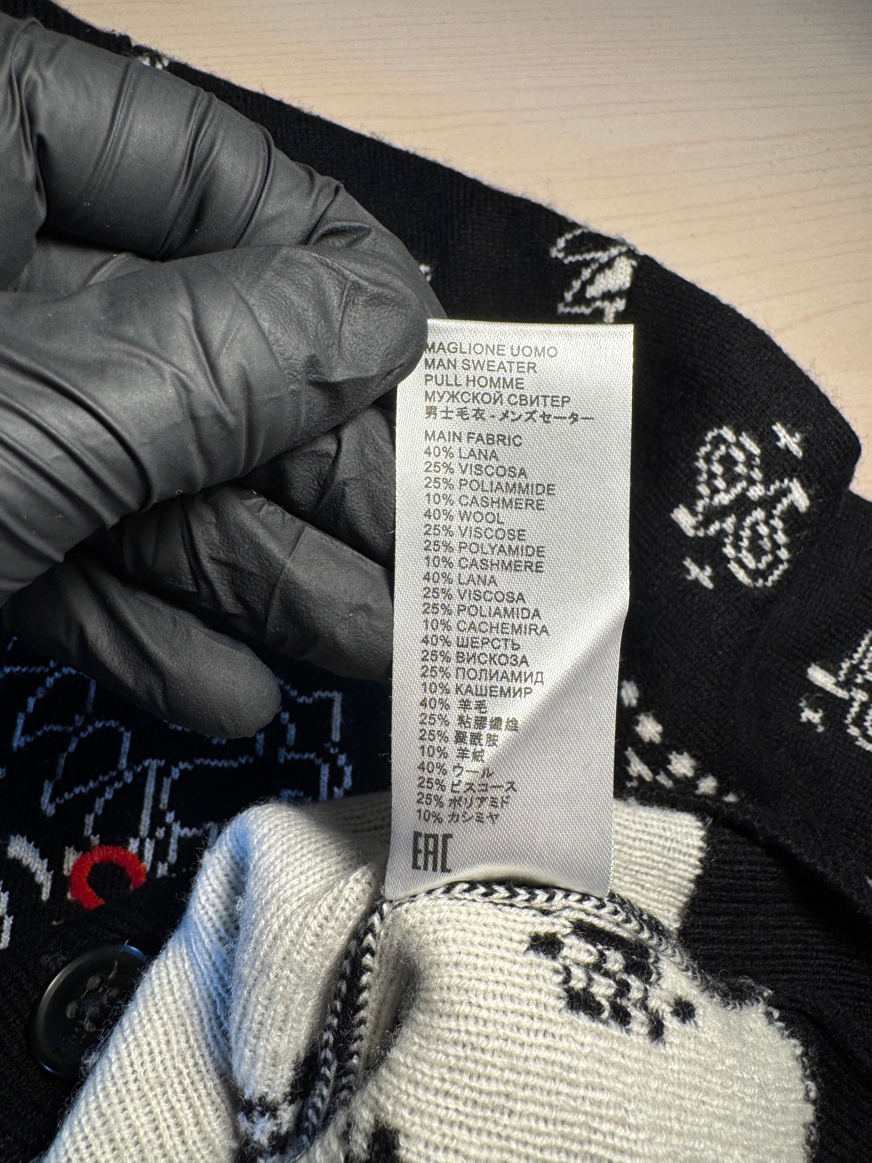 Cardigan Saint Barth nero stampa bandana