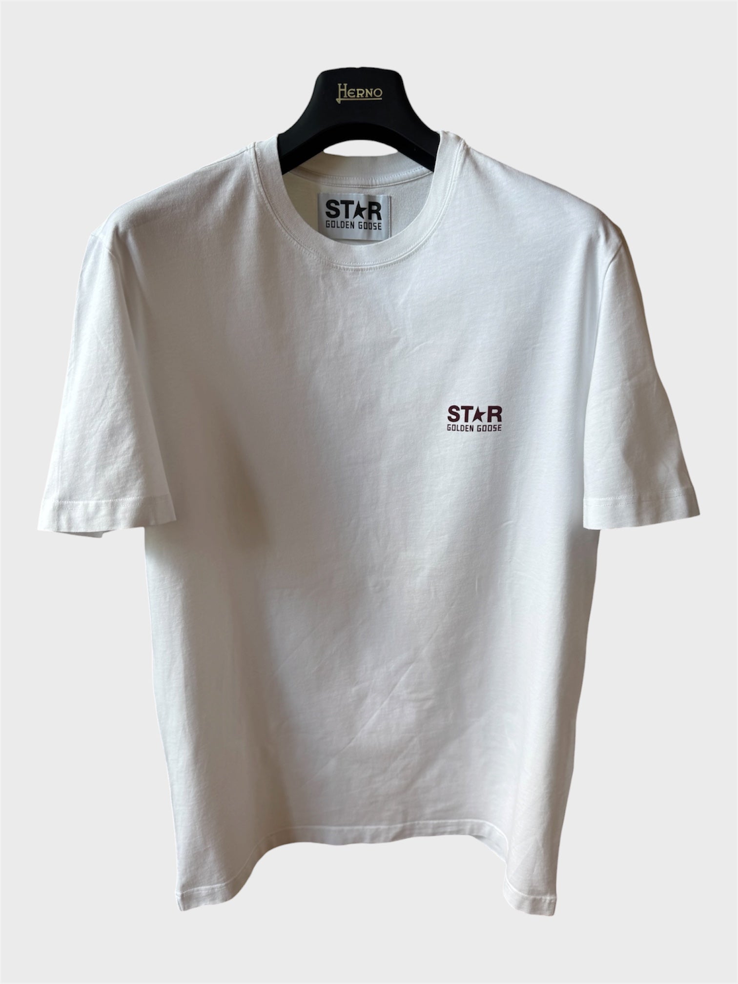 Maglia Golden Goose Star bianca stella bordeaux retro