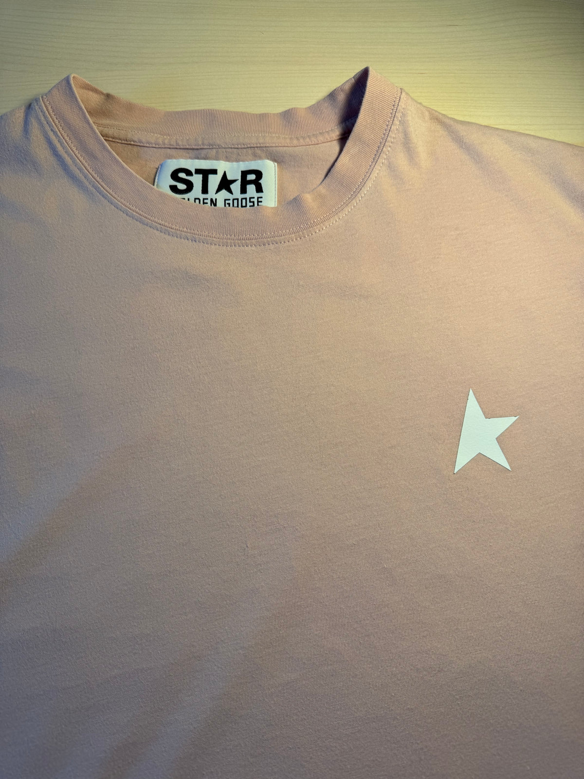 Maglia Golden Goose Star rosa stella bianca