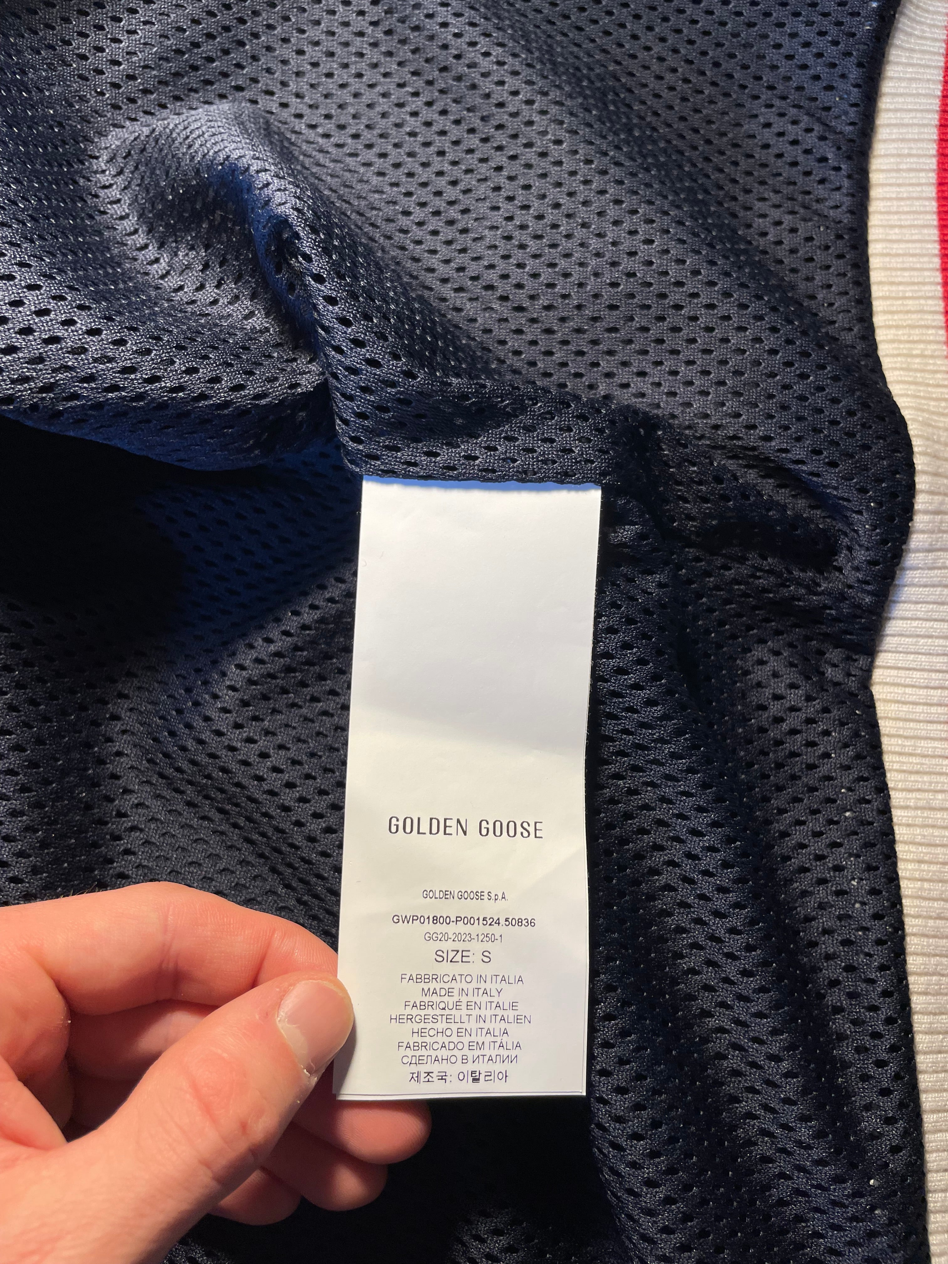 Felpa Golden Goose Star blu logo frontale con zip