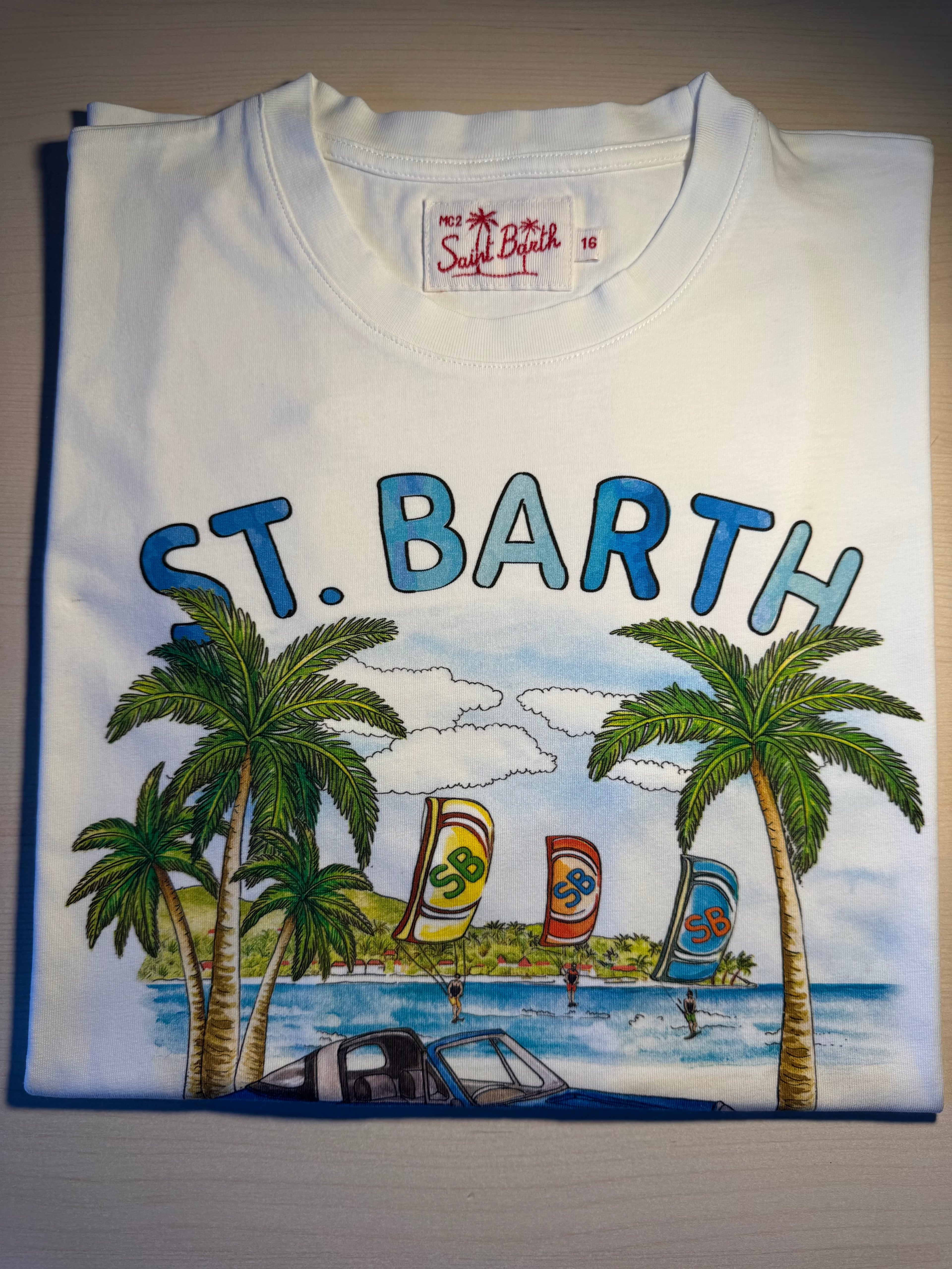 Maglia Saint Barth "St. Barth Kite Club" Bianca