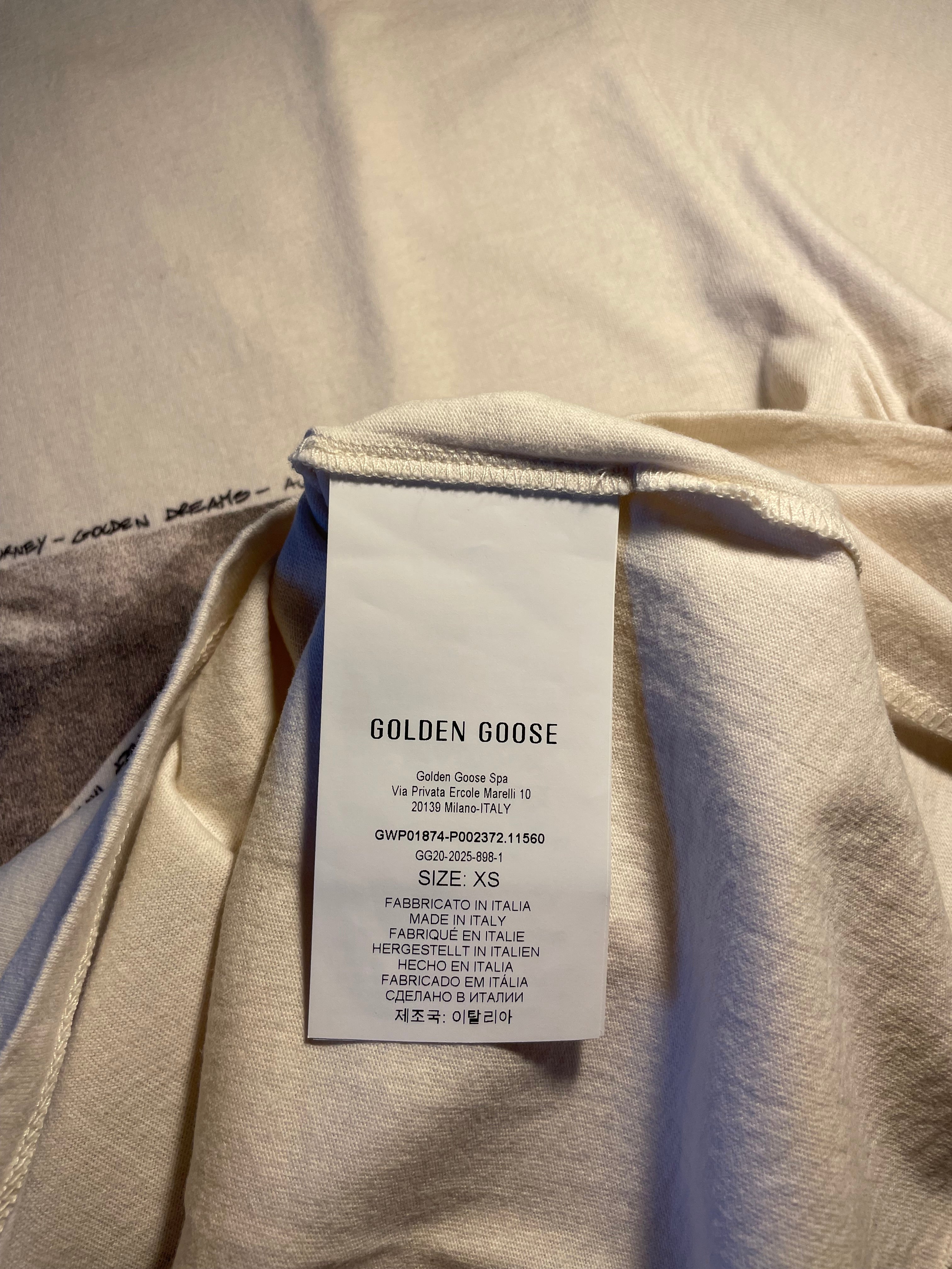 Maglia Golden Goose bianca con stampa a stella