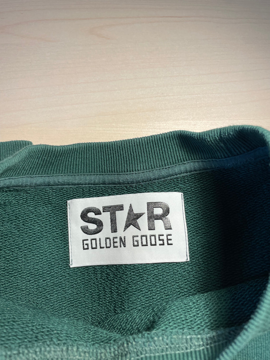 Felpa Golden Goose Star verde stella bianca