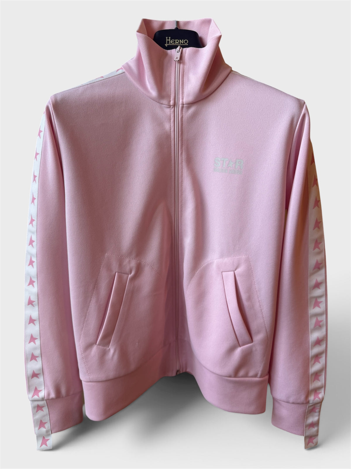 Felpa Golden Goose Star jogging rosa stelline laterali