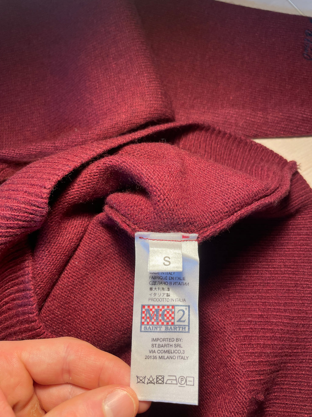 Maglione Saint Barth "Champagne e montagne" Bordeaux