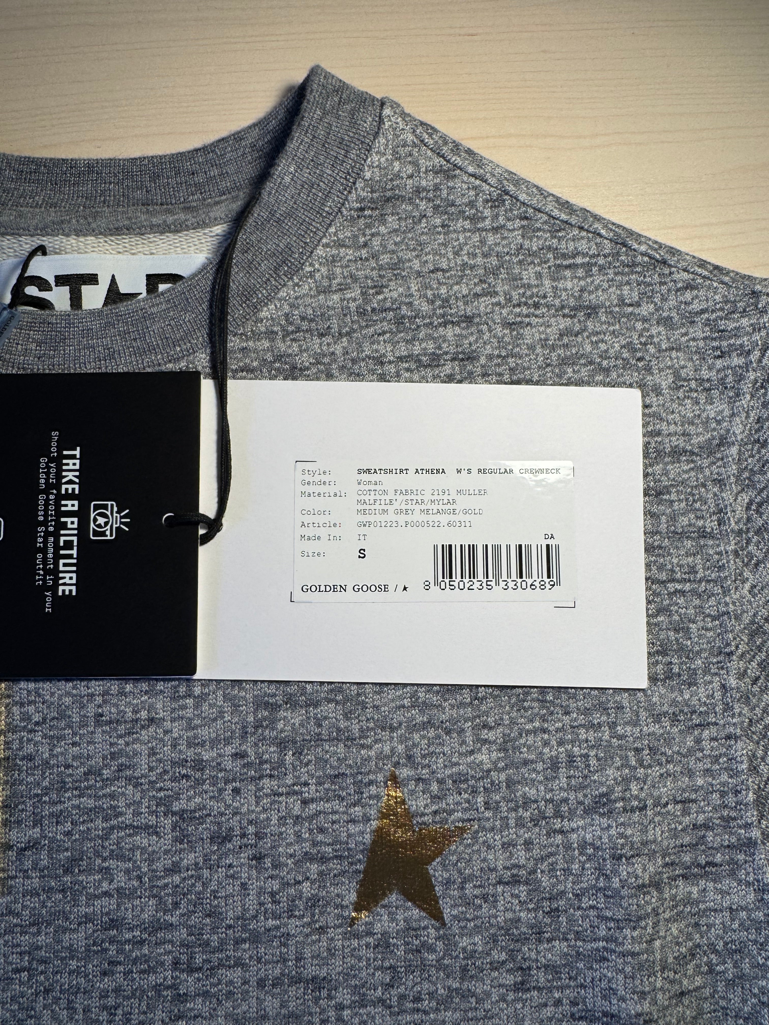 Felpa Golden Goose Star grigia stella oro