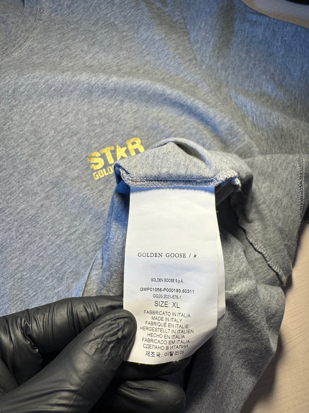 Maglia Golden Goose Star grigia stella oro retro tg XL