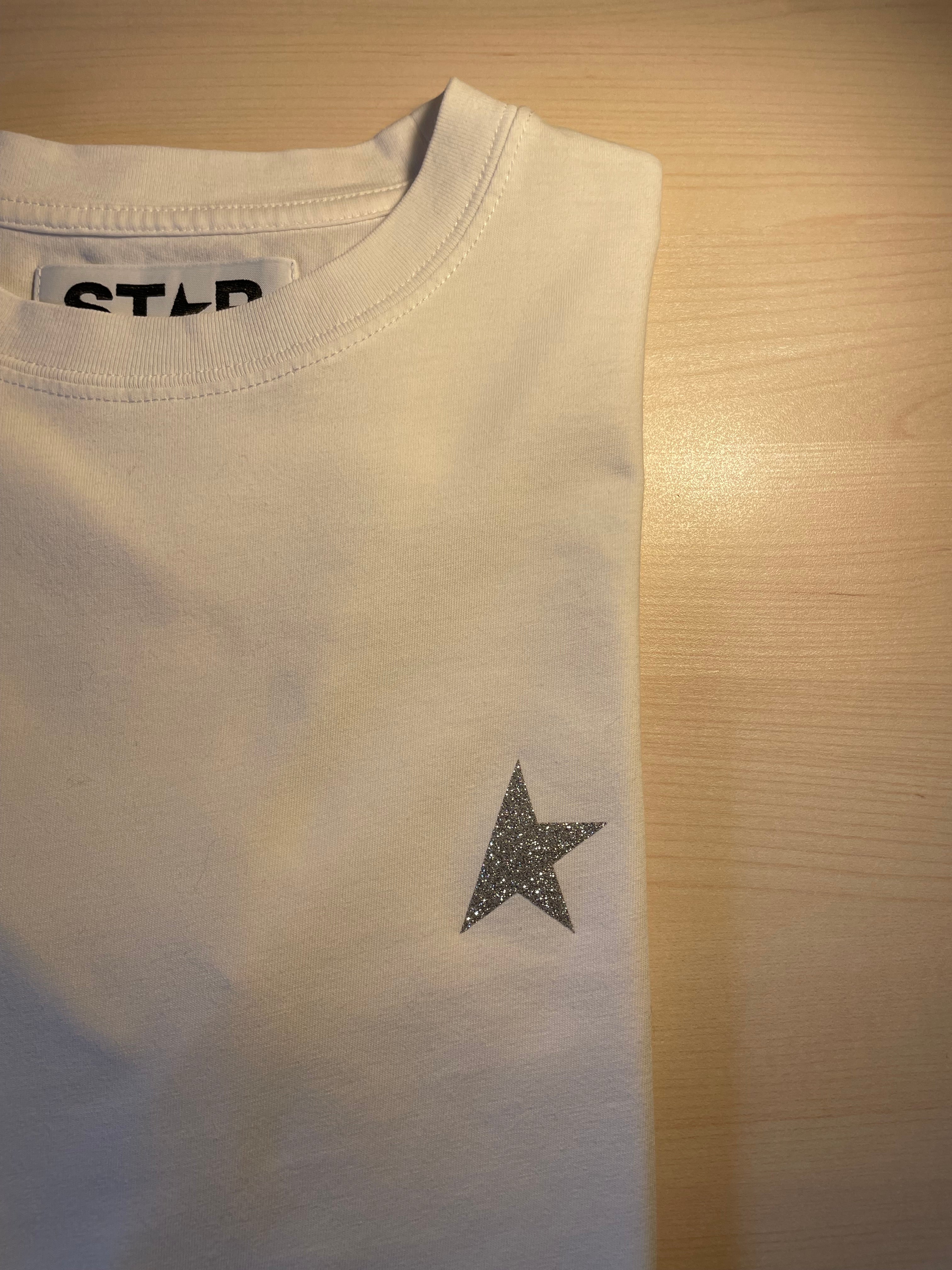 Maglia Golden Goose Star bianca stella argento