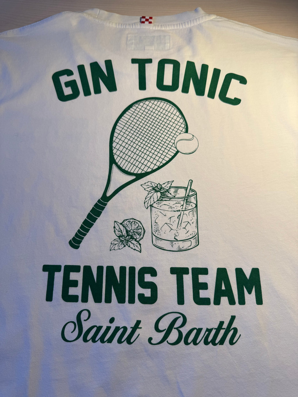 Maglia Saint Barth "Gin Tonic Tennis Team" bianca