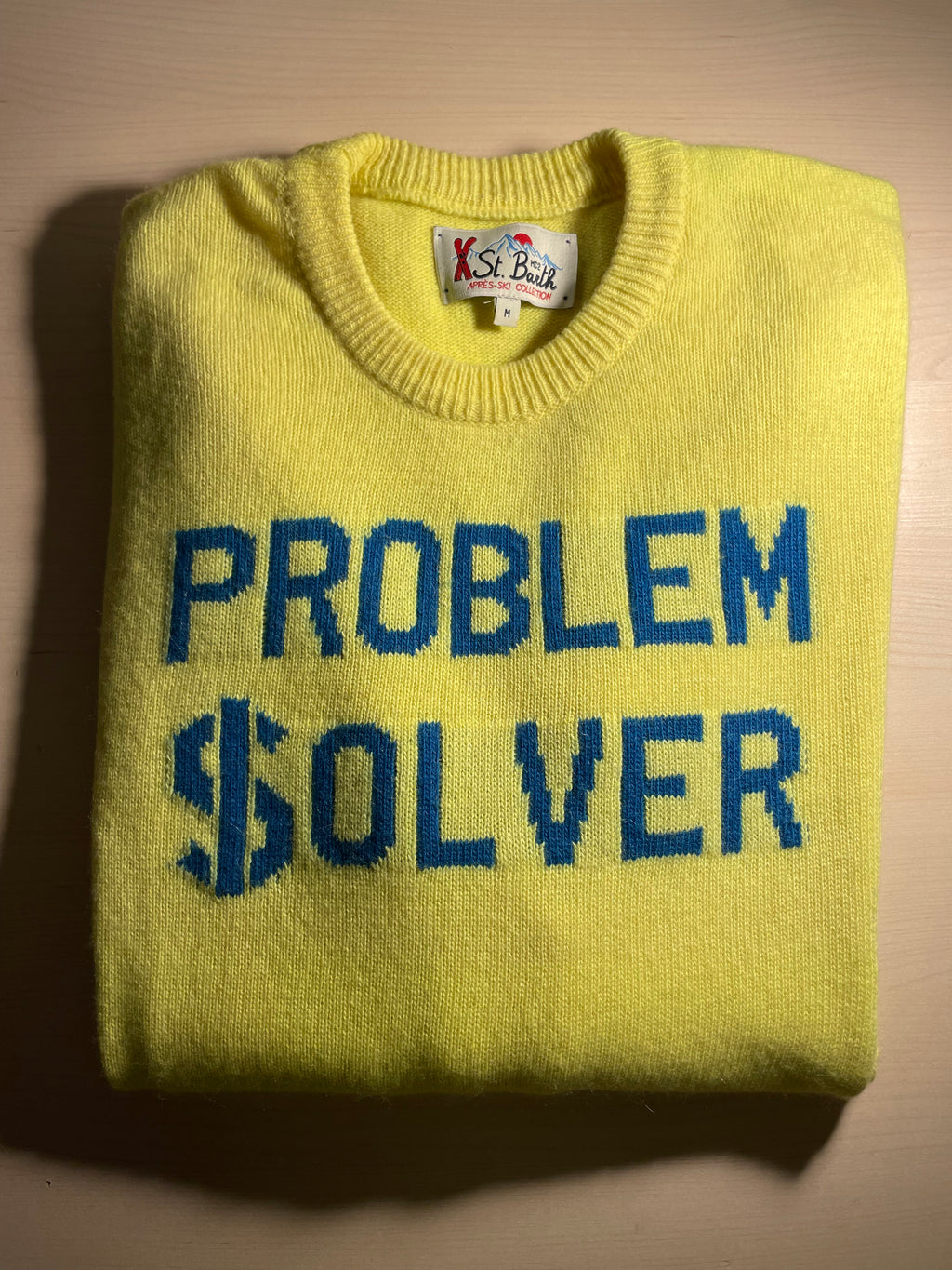 Maglione Saint Barth "Problem Solver" giallo fluo