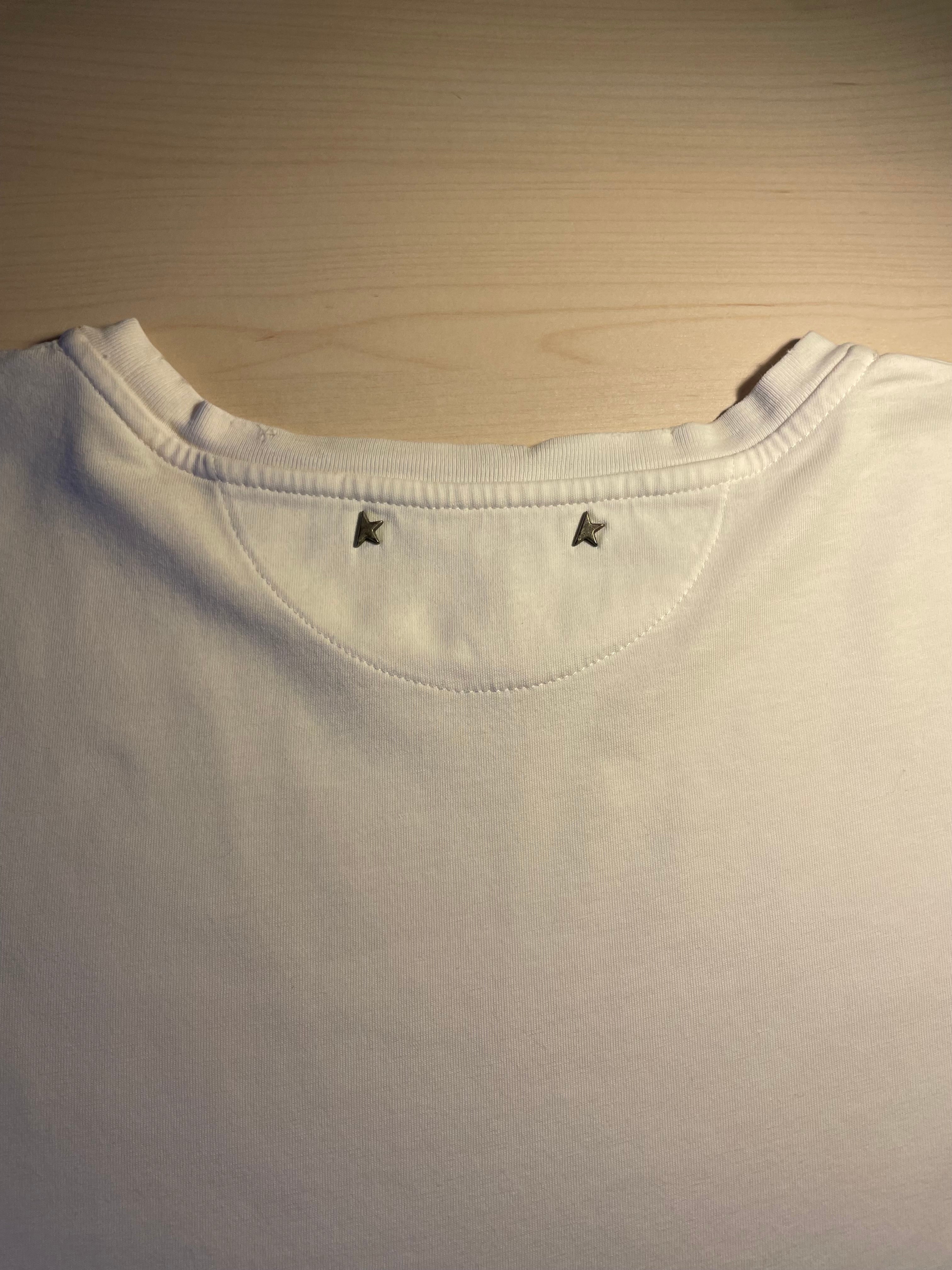 Maglia Golden Goose bianca con patch