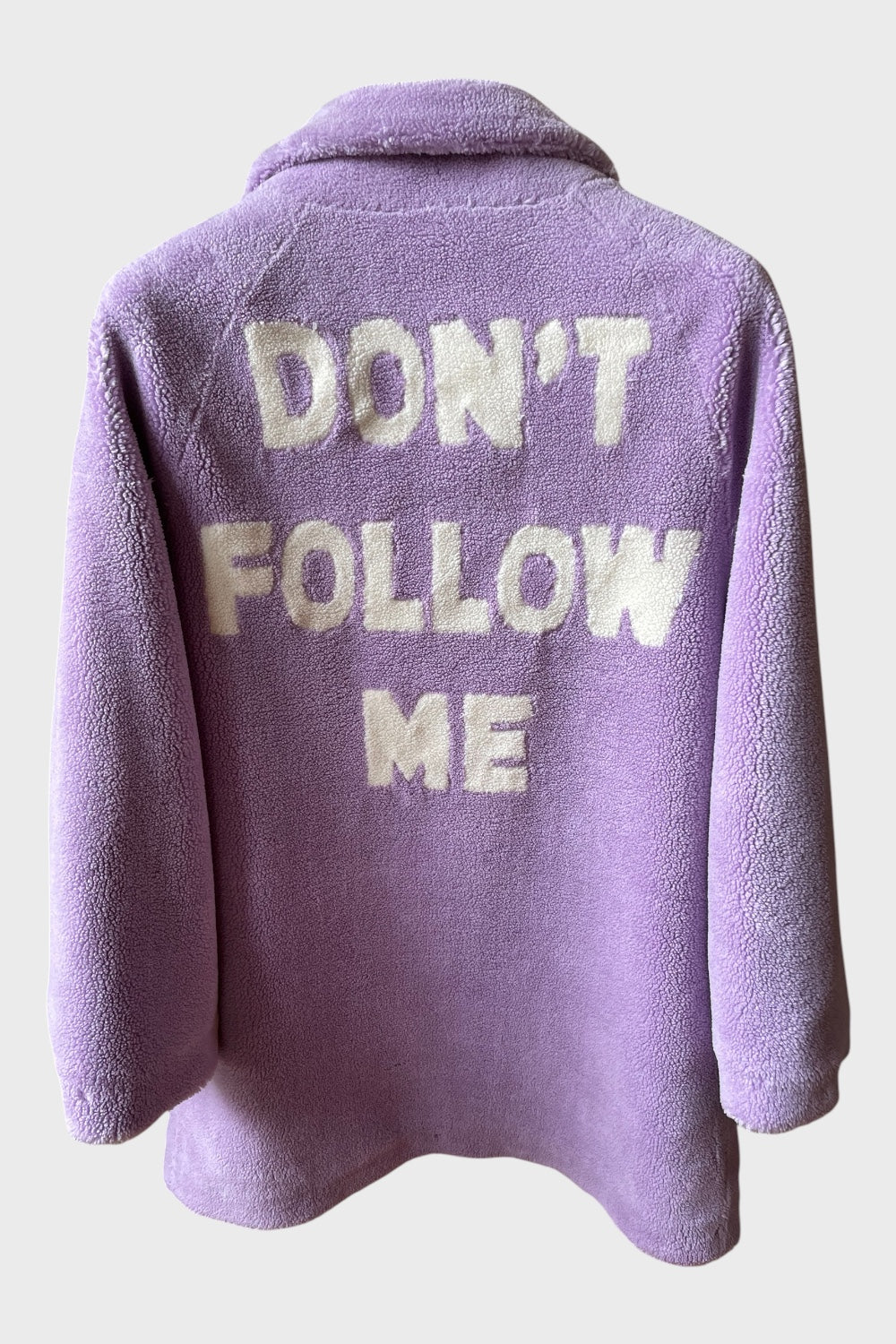 Cappotto Saint Barth teddy "Don't Follow Me" viola