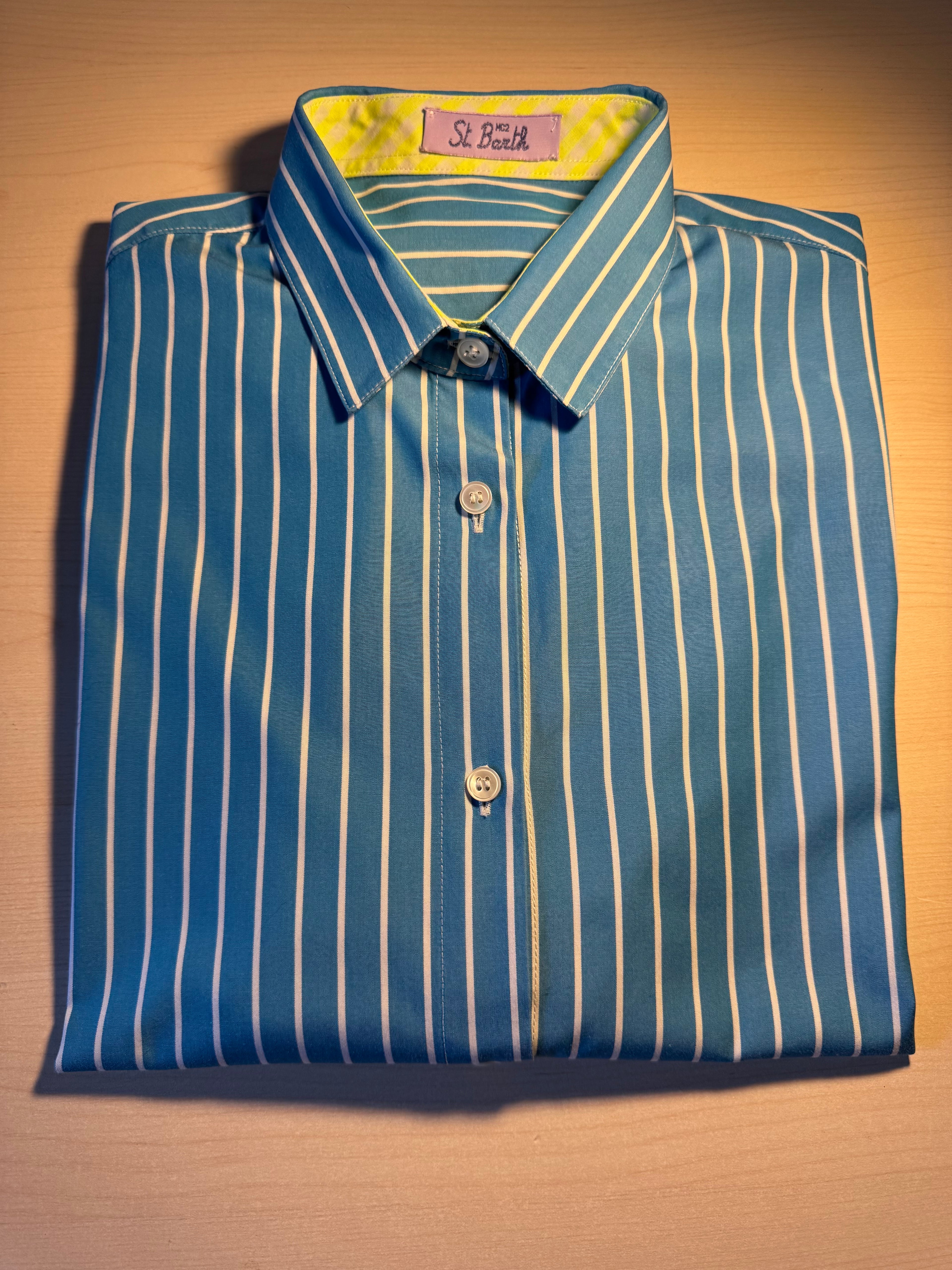 Camicia Saint Barth righe “Born In St. Barth”