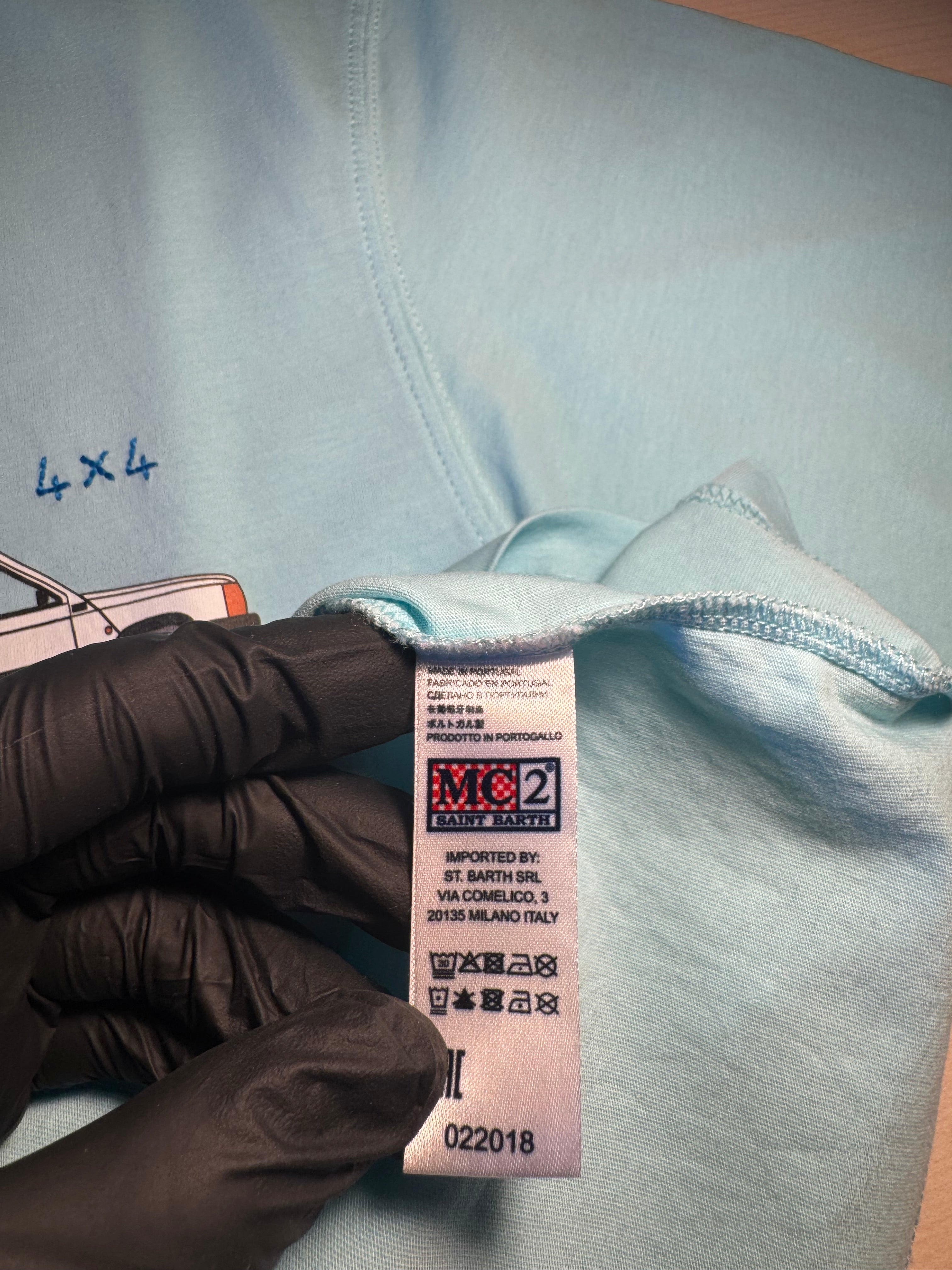 Maglia Saint Barth "Panda 4x4" azzurra