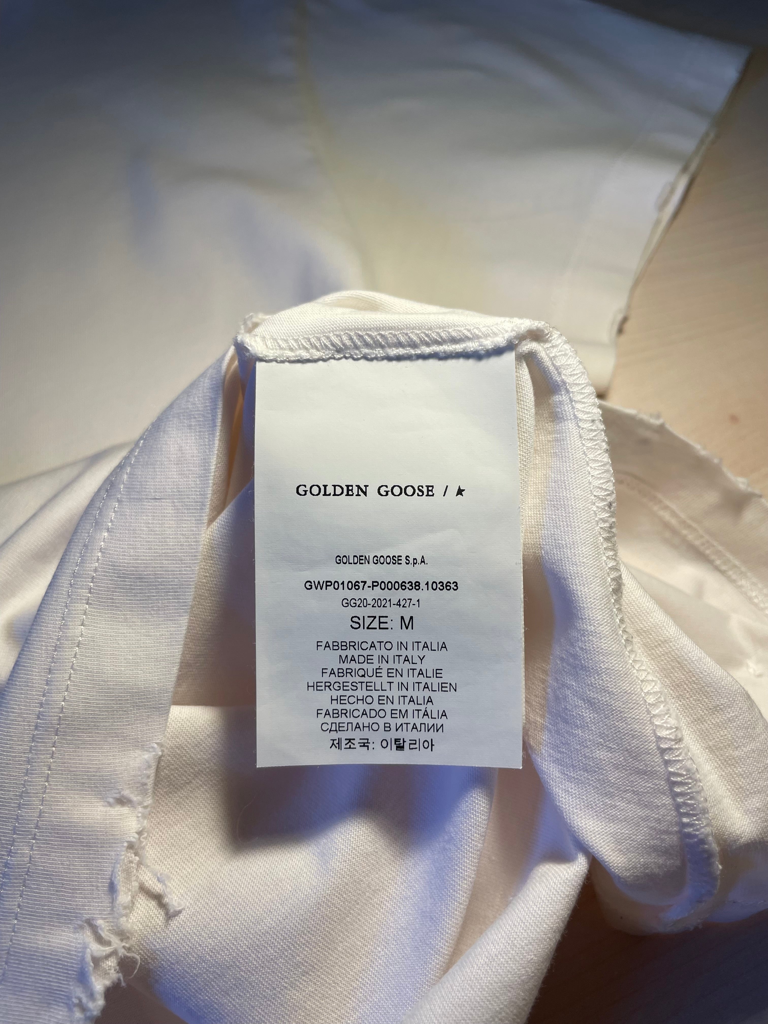 Maglia Golden Goose bianca con patch