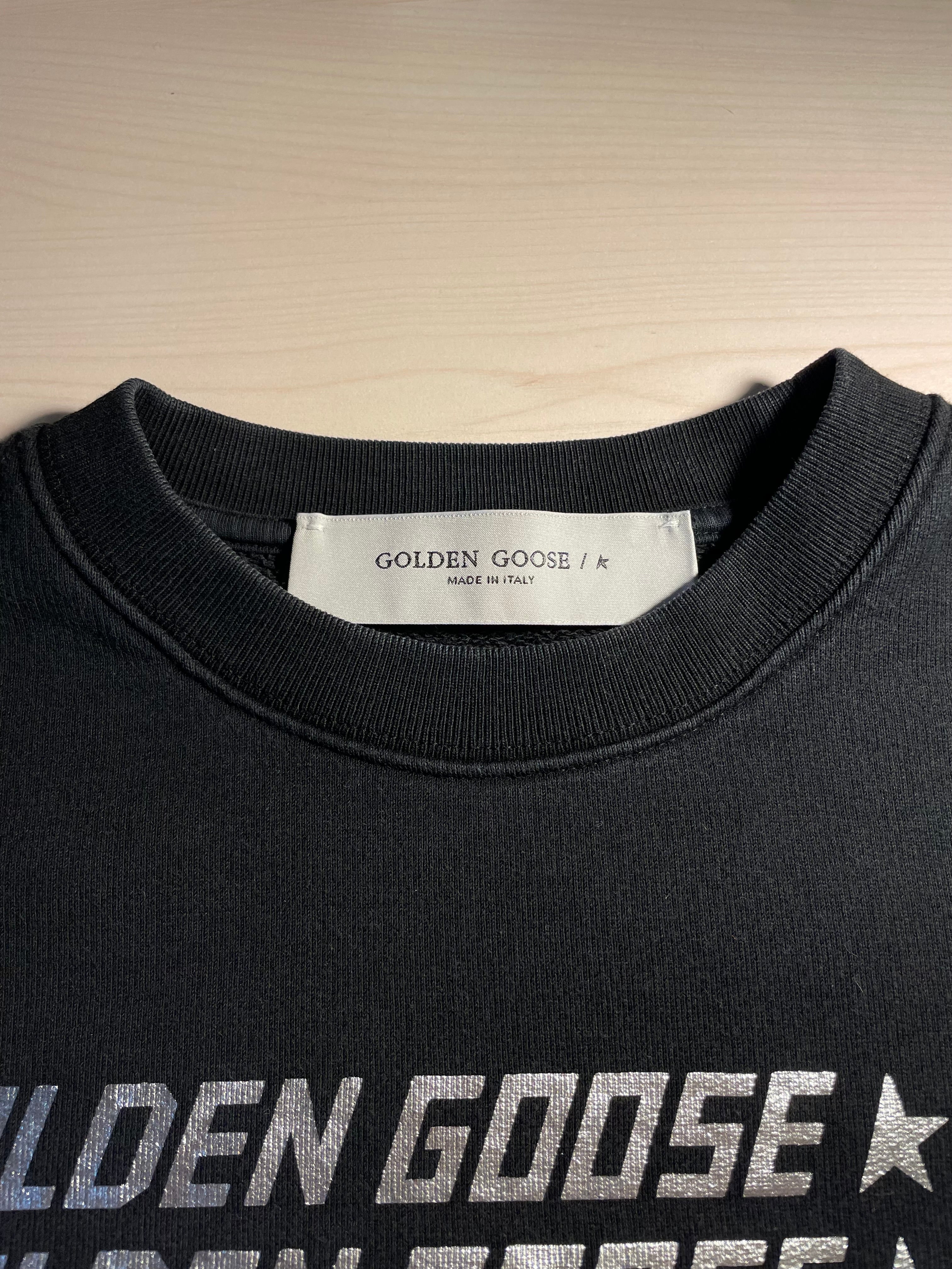 Felpa Golden Goose nera stelle argento