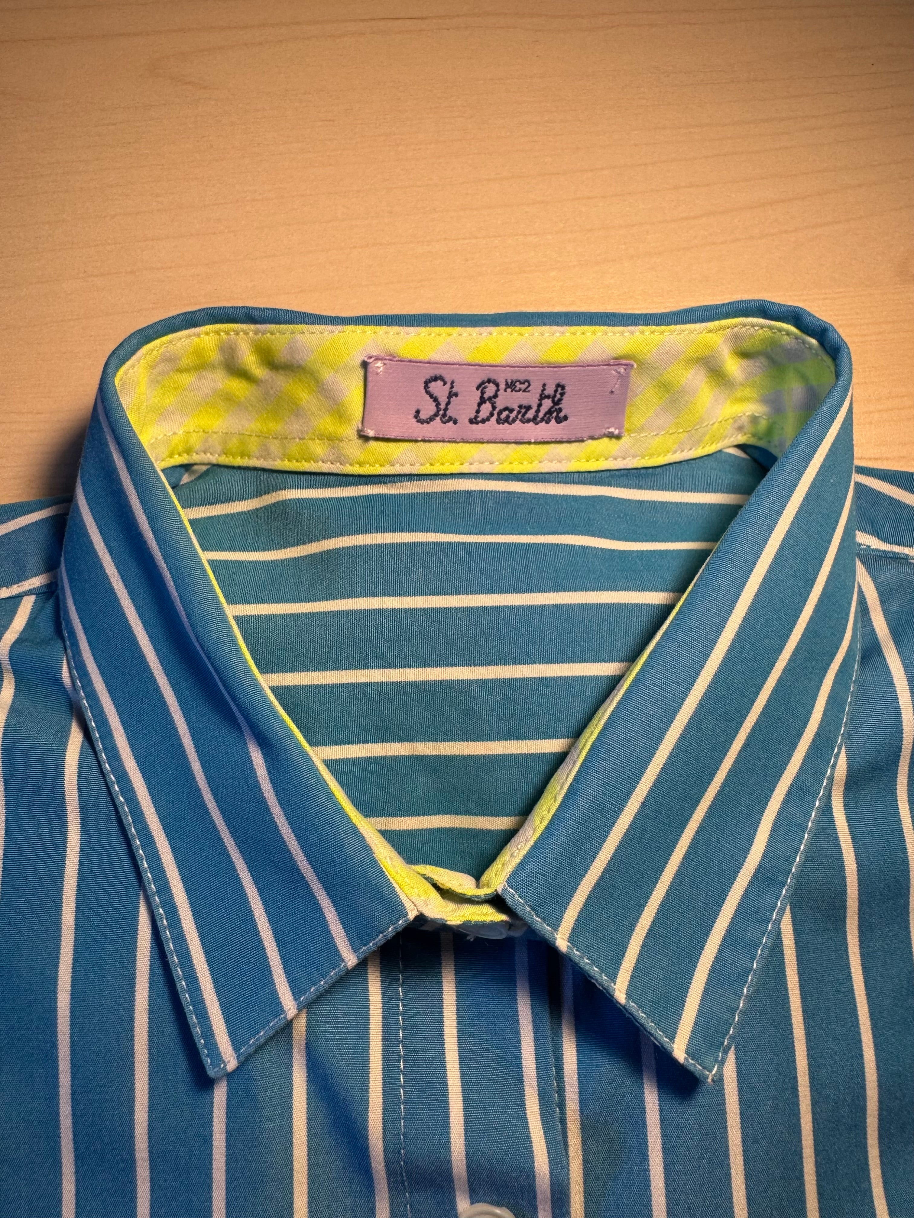 Camicia Saint Barth righe “Born In St. Barth”