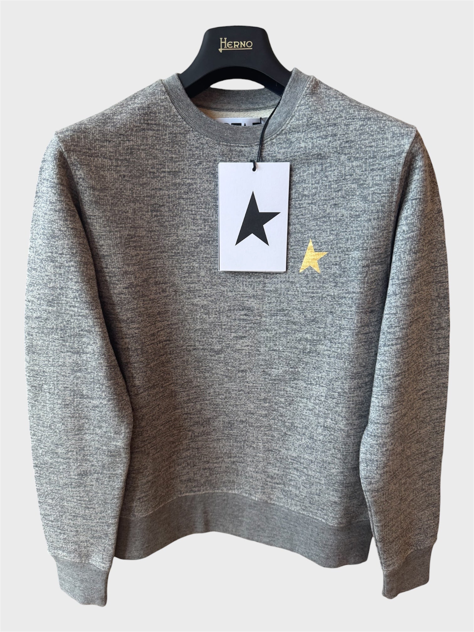 Felpa Golden Goose Star grigia stella oro