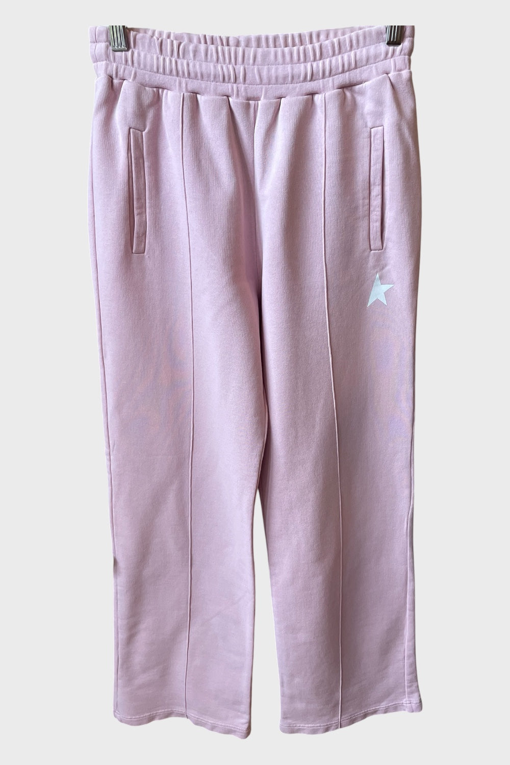 Pantaloni Golden Goose Star rosa stella bianca