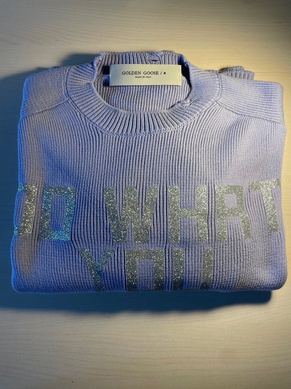 Maglione Golden Goose lilla "Do what you love"
