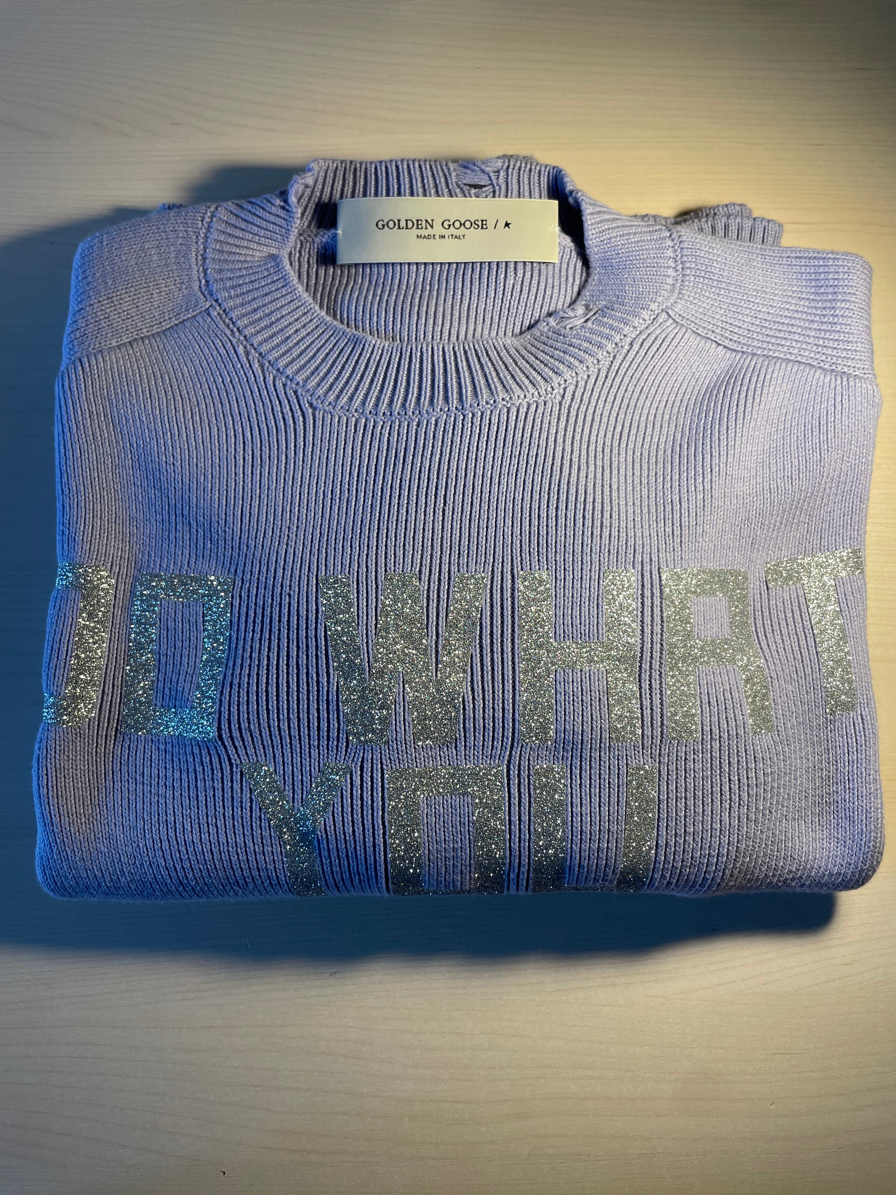 Maglione Golden Goose lilla "Do what you love"