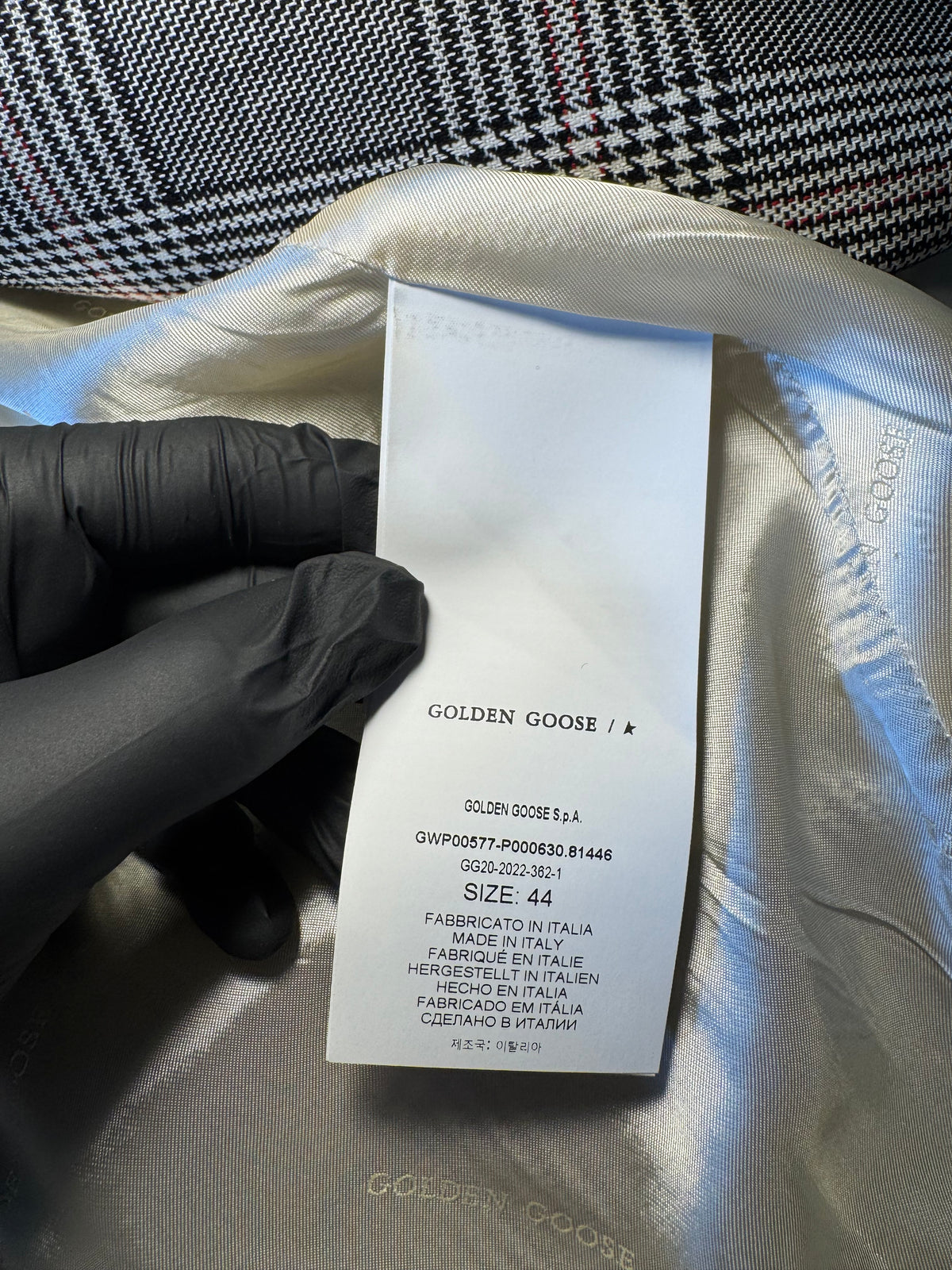Blazer Golden Goose quadri grigio misto lana