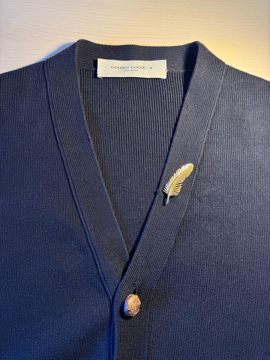 Cardigan Golden Goose blu con patch