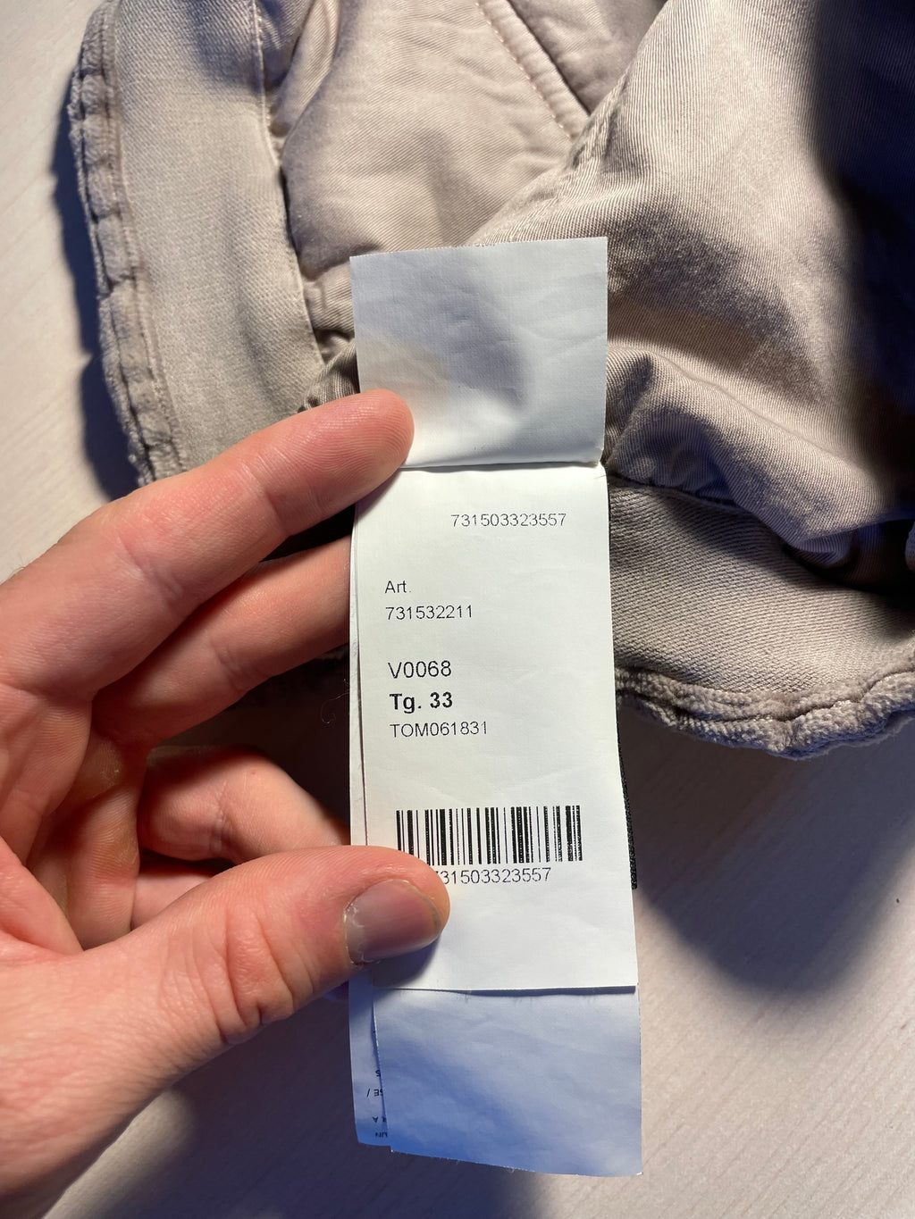Pantaloni beige in velluto a coste Stone Island