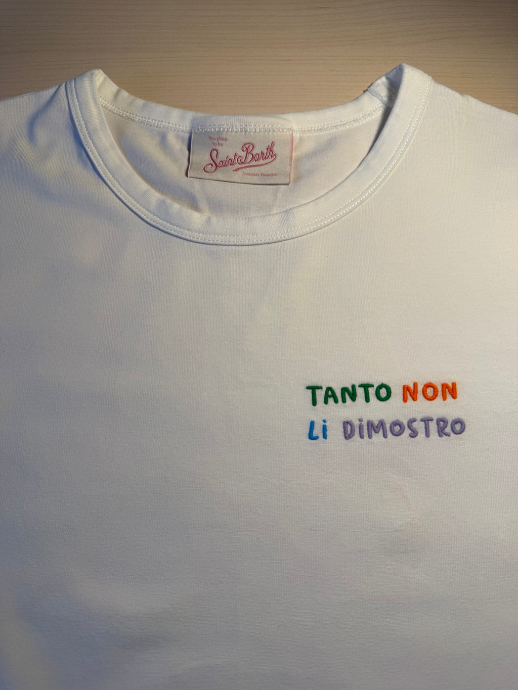 Maglia Saint Barth "Tanto Non Li Dimostro” bianca