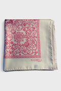 Foulard Marinella bianco e rosa 100% seta