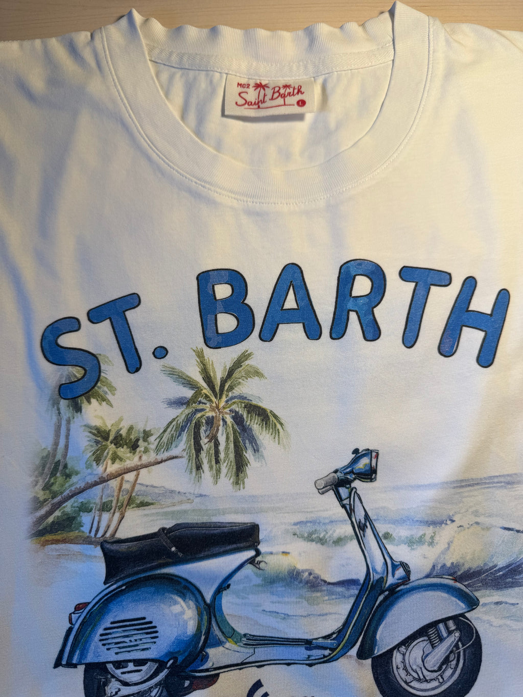 Maglia Saint Barth "St. Barth Vespa Friend" bianca