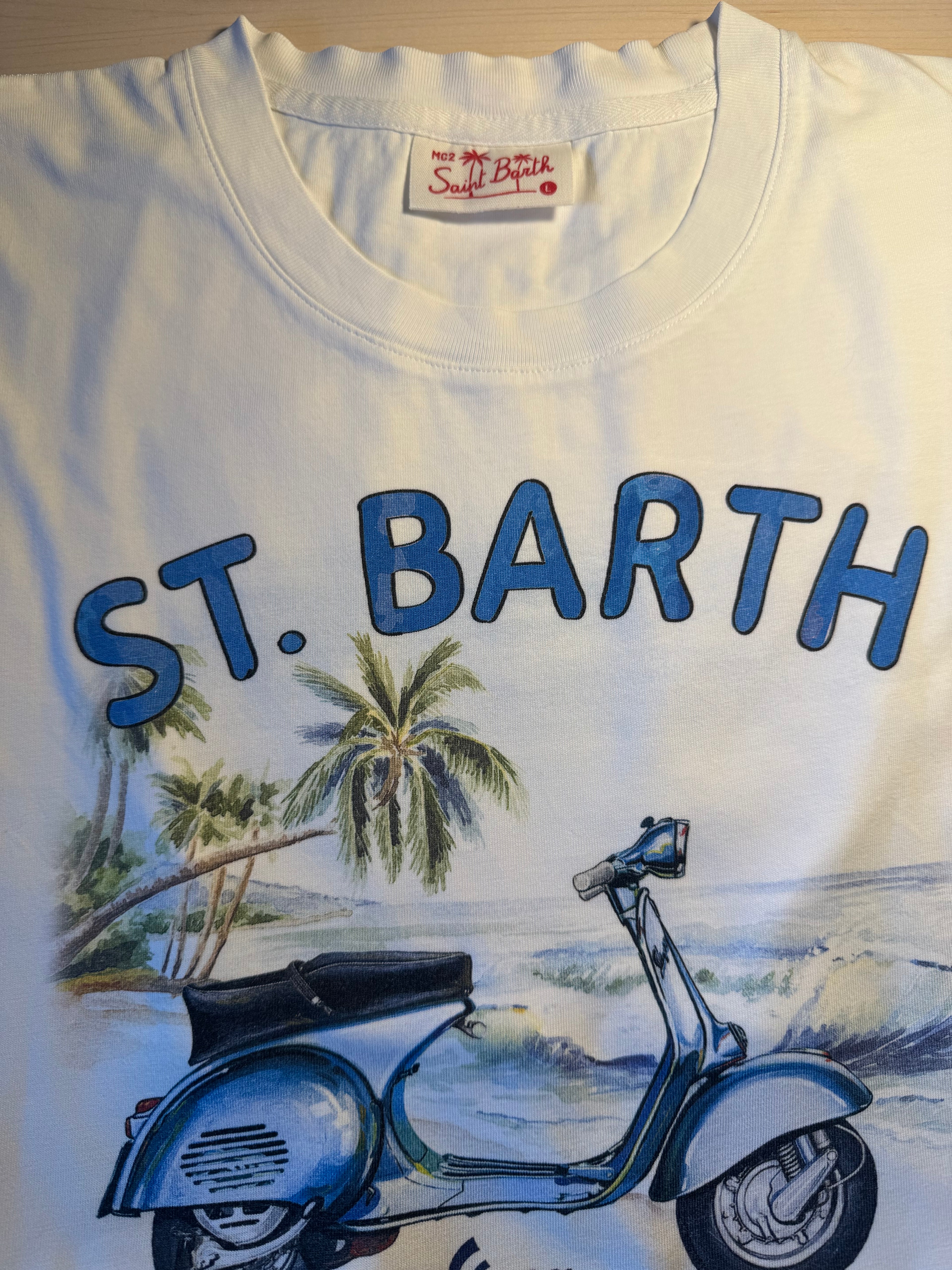Maglia Saint Barth "St. Barth Vespa Friend" bianca