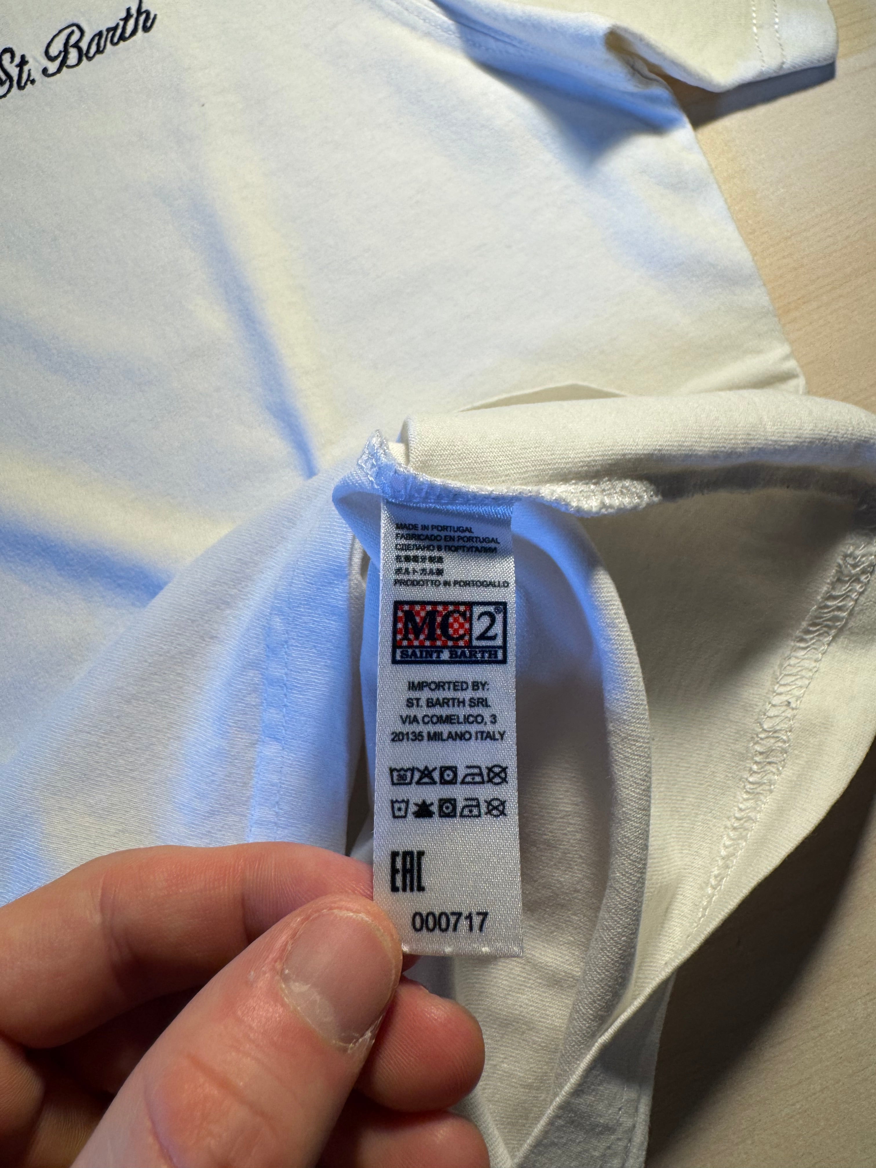 Maglia Saint Barth ricamo "St. Barth" bianca