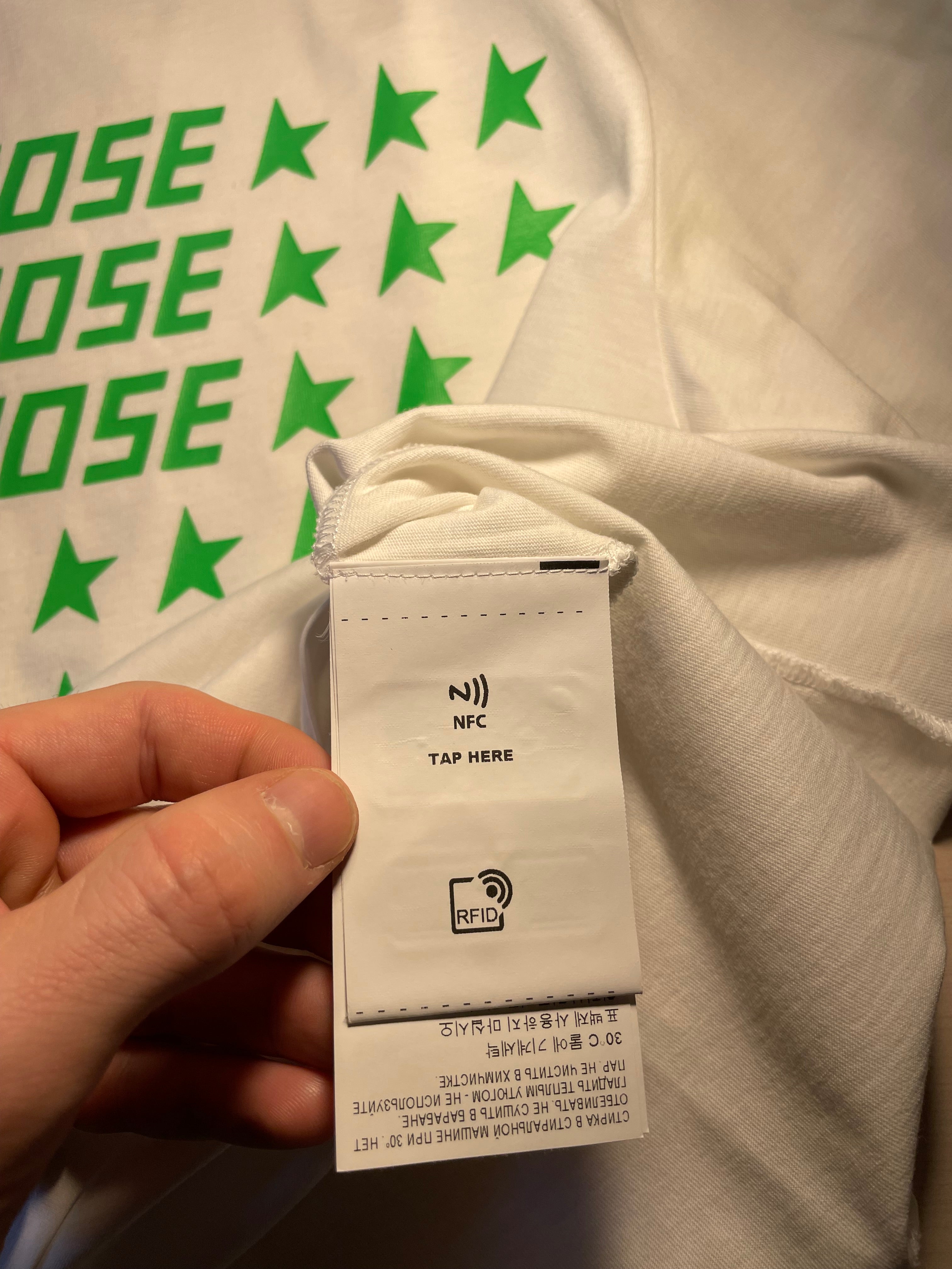 Maglia Golden Goose bianca stelle verdi