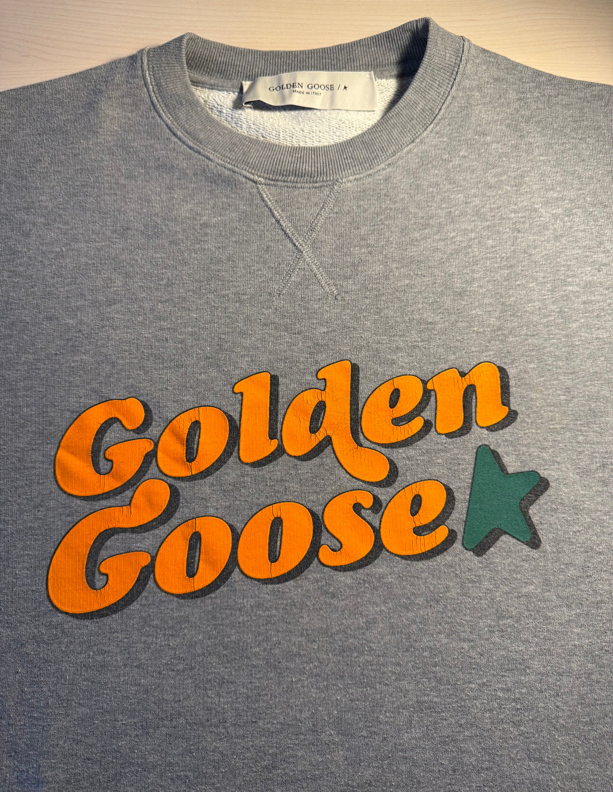 Felpa Golden Goose logo "Golden Goose" arancione