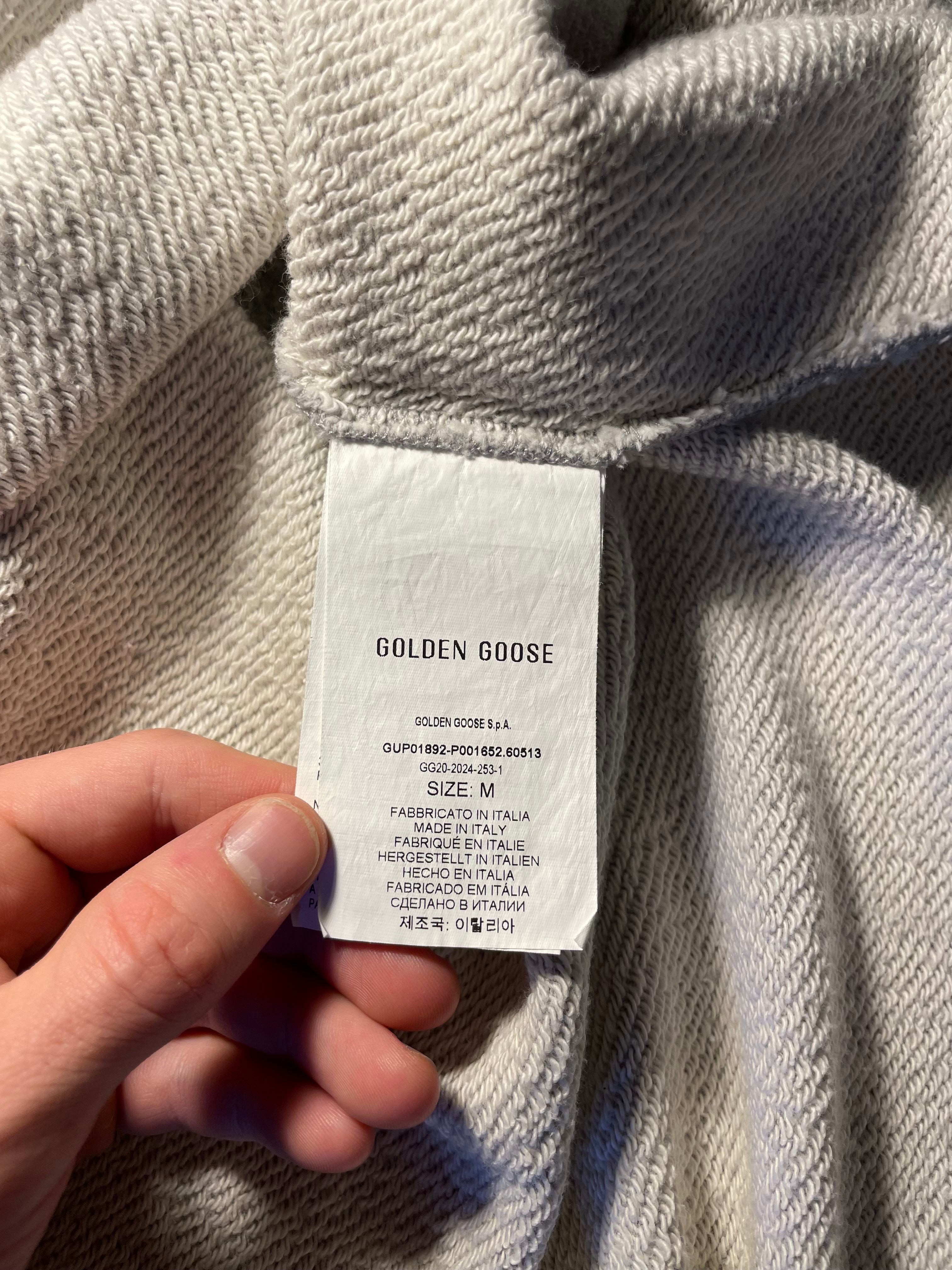 Felpa Golden Goose Star grigia logo frontale con zip