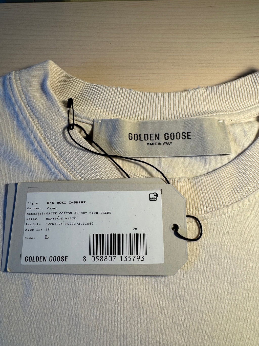 Maglia Golden Goose bianca con stampa a stella