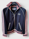 Felpa Golden Goose Star blu logo frontale con zip