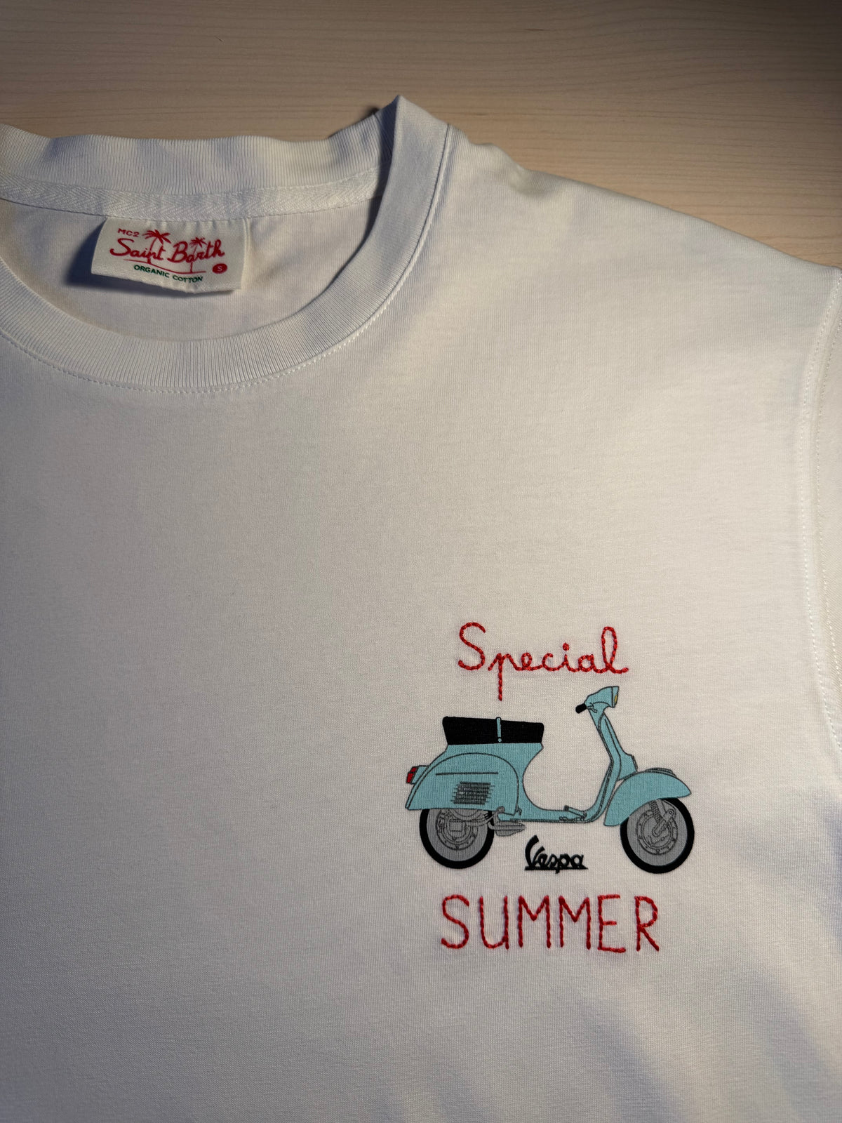 Maglia Saint Barth "Special Summer X Vespa” bianca
