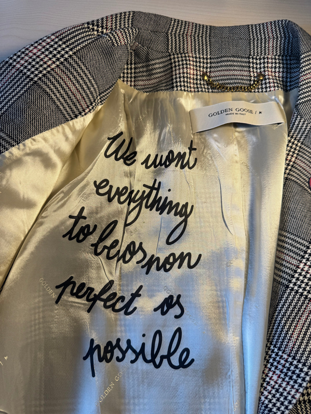 Blazer Golden Goose quadri grigio misto lana